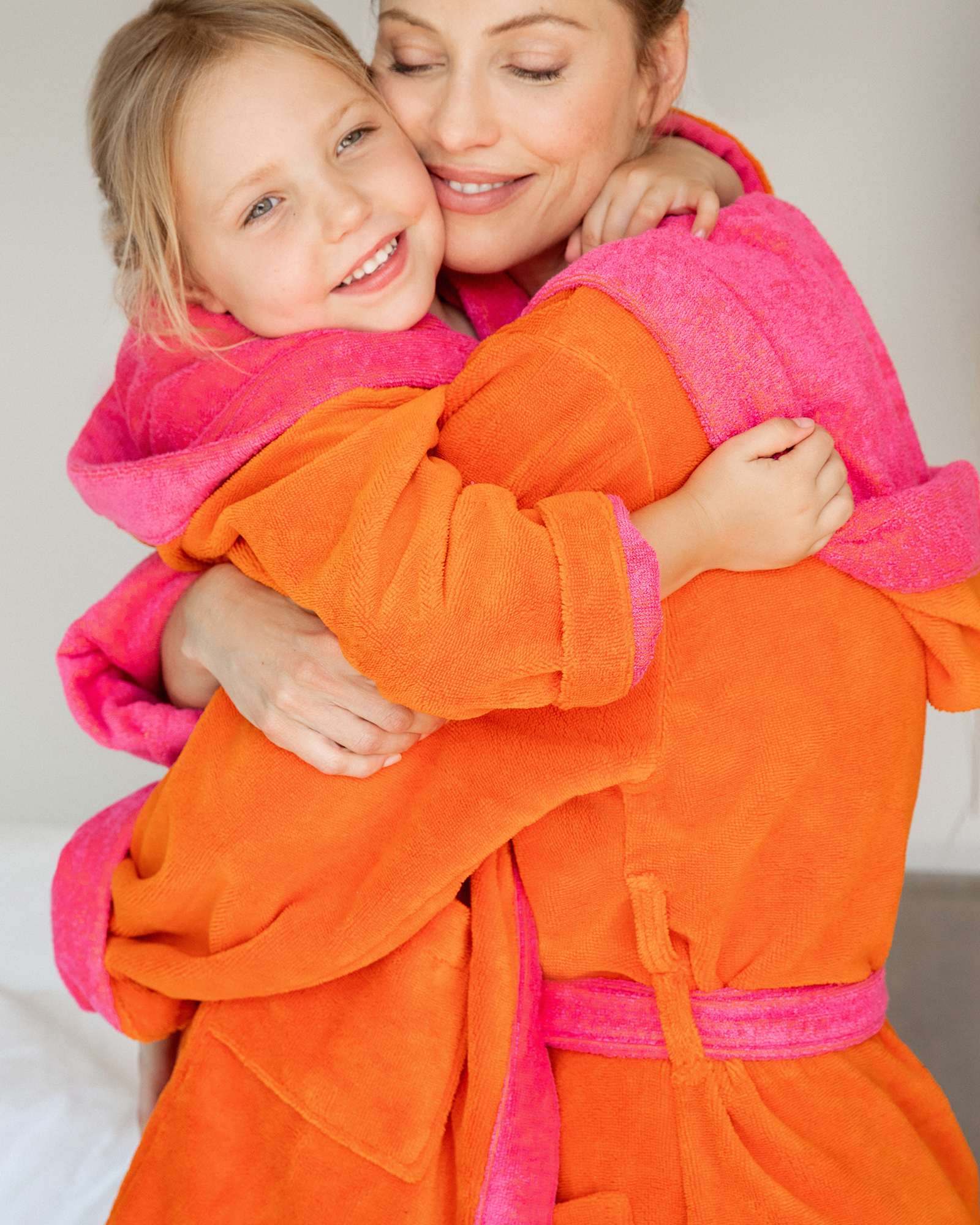 Vossen Bademäntel Kinder Kapuze Bixie electric orange/prim rose - 0006