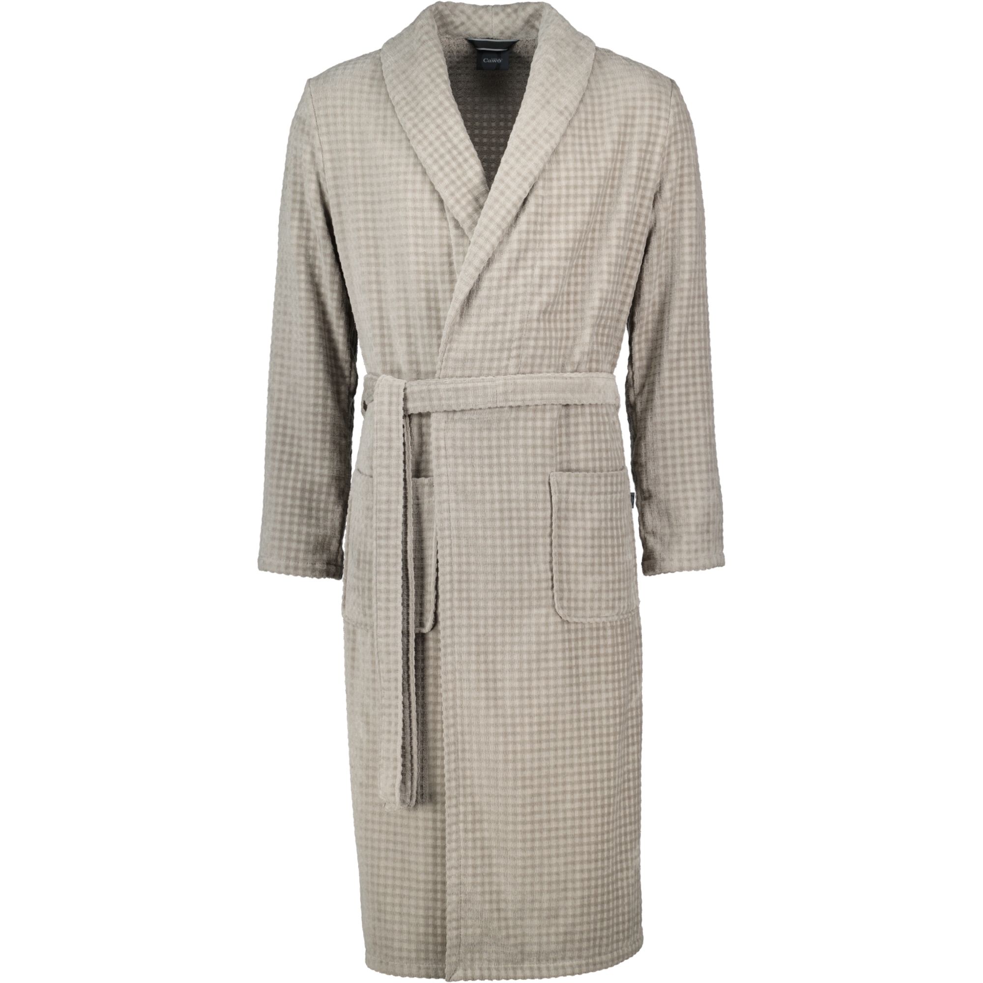 Cawö Bademäntel Herren Schalkragen Waffelpiqué 6508 graphit - 779