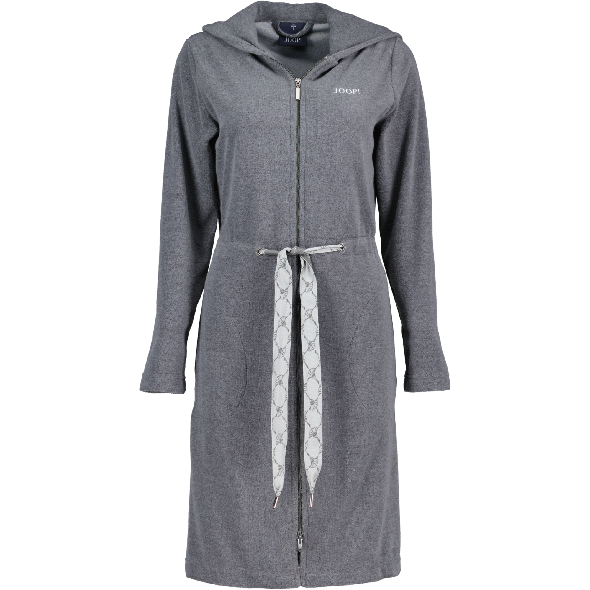JOOP Active Damen Bademantel Kapuze kurz 1659 - Farbe: Anthrazit - 77 - M