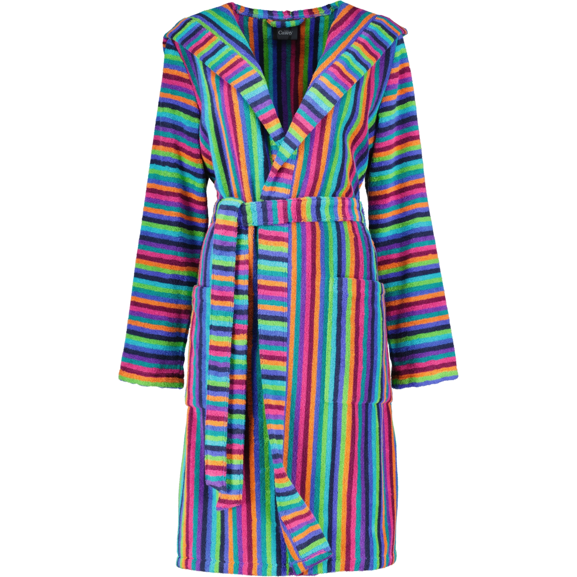 Cawö - Damen Kurzmantel Walkfrottier - Kapuze 7049 - Farbe: 84 - multicolor
