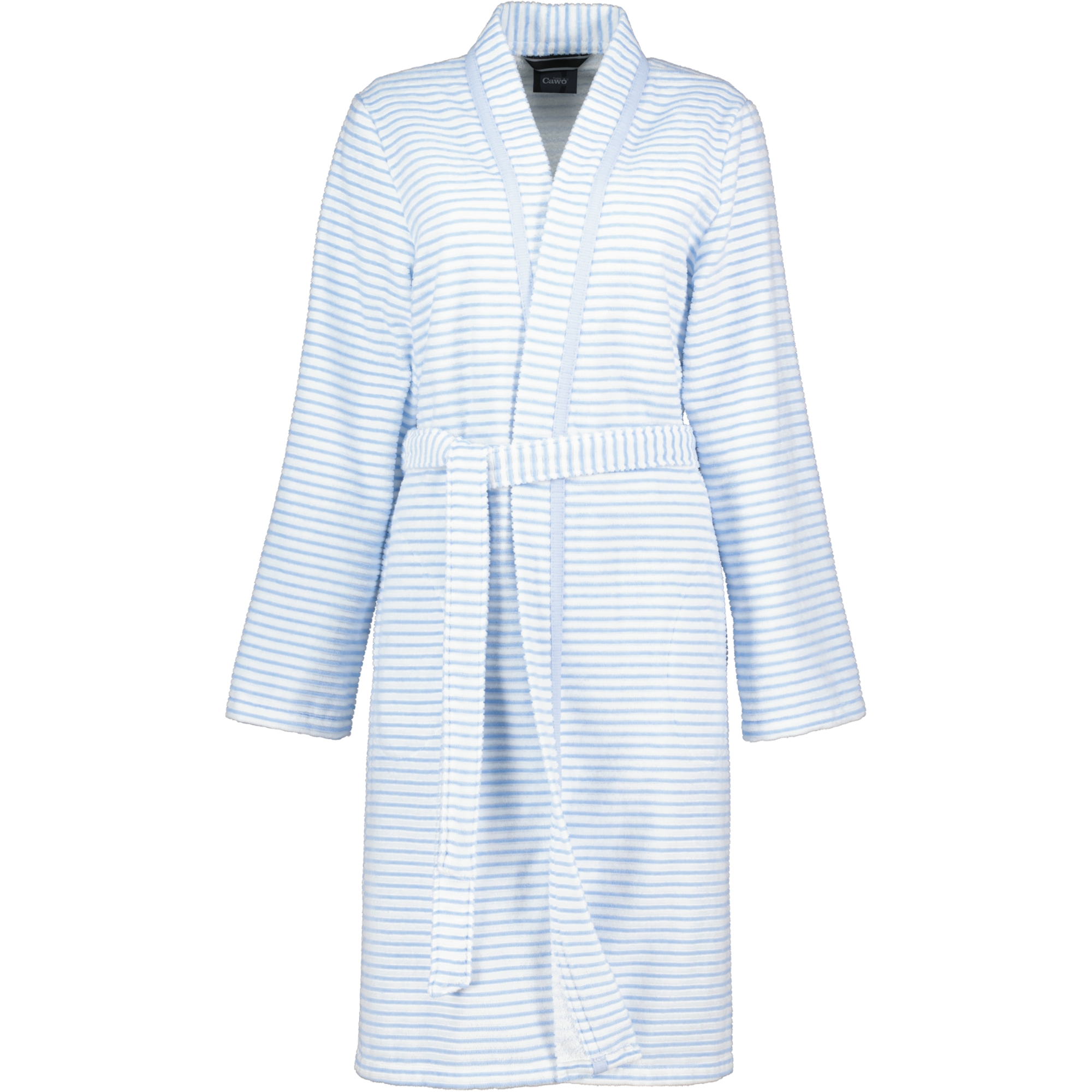 Cawö Bademäntel Damen Kimono Struktur 1214 mittelblau - 11