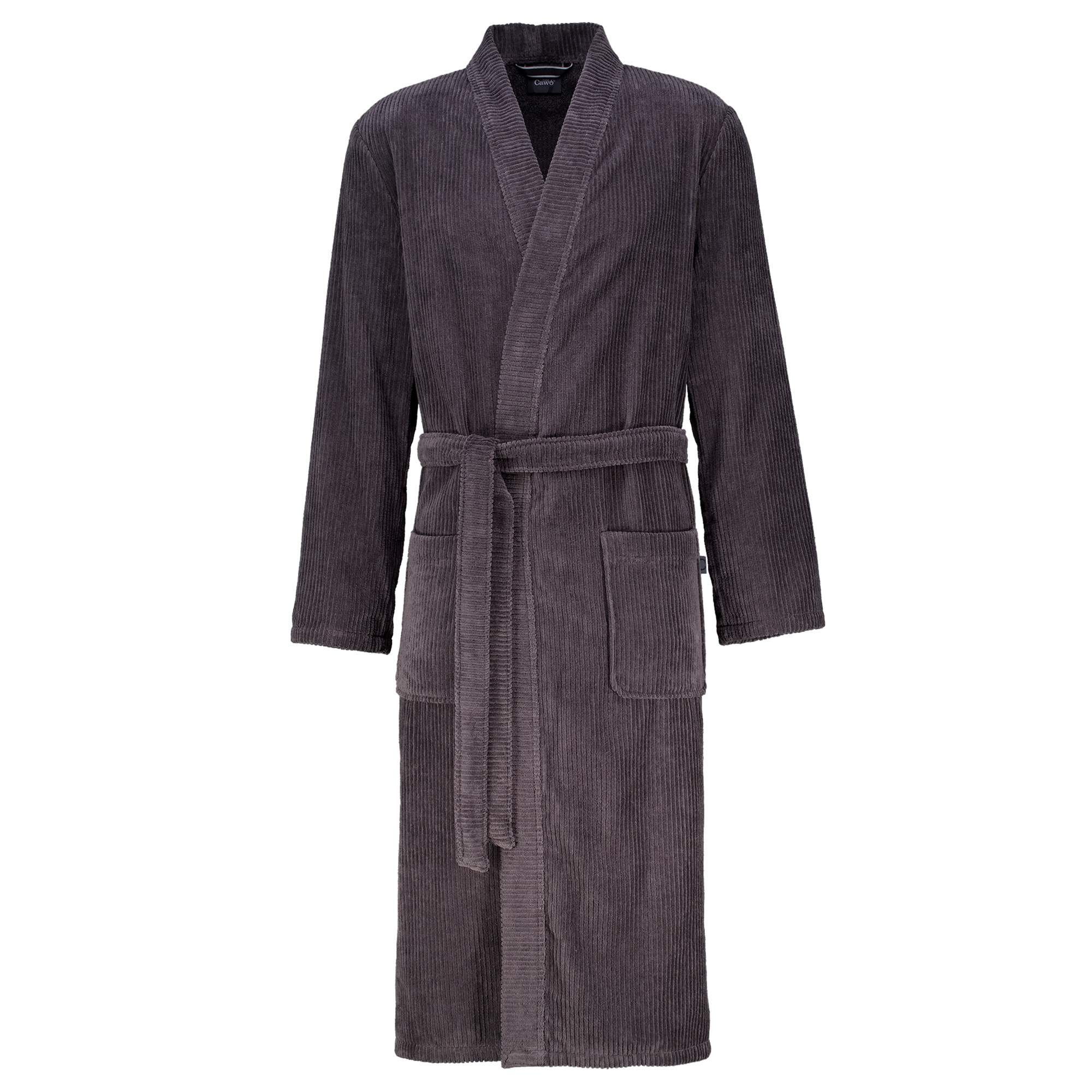 Cawö Bademäntel Herren Kimono Cord-Optik 6540 basalt - 740