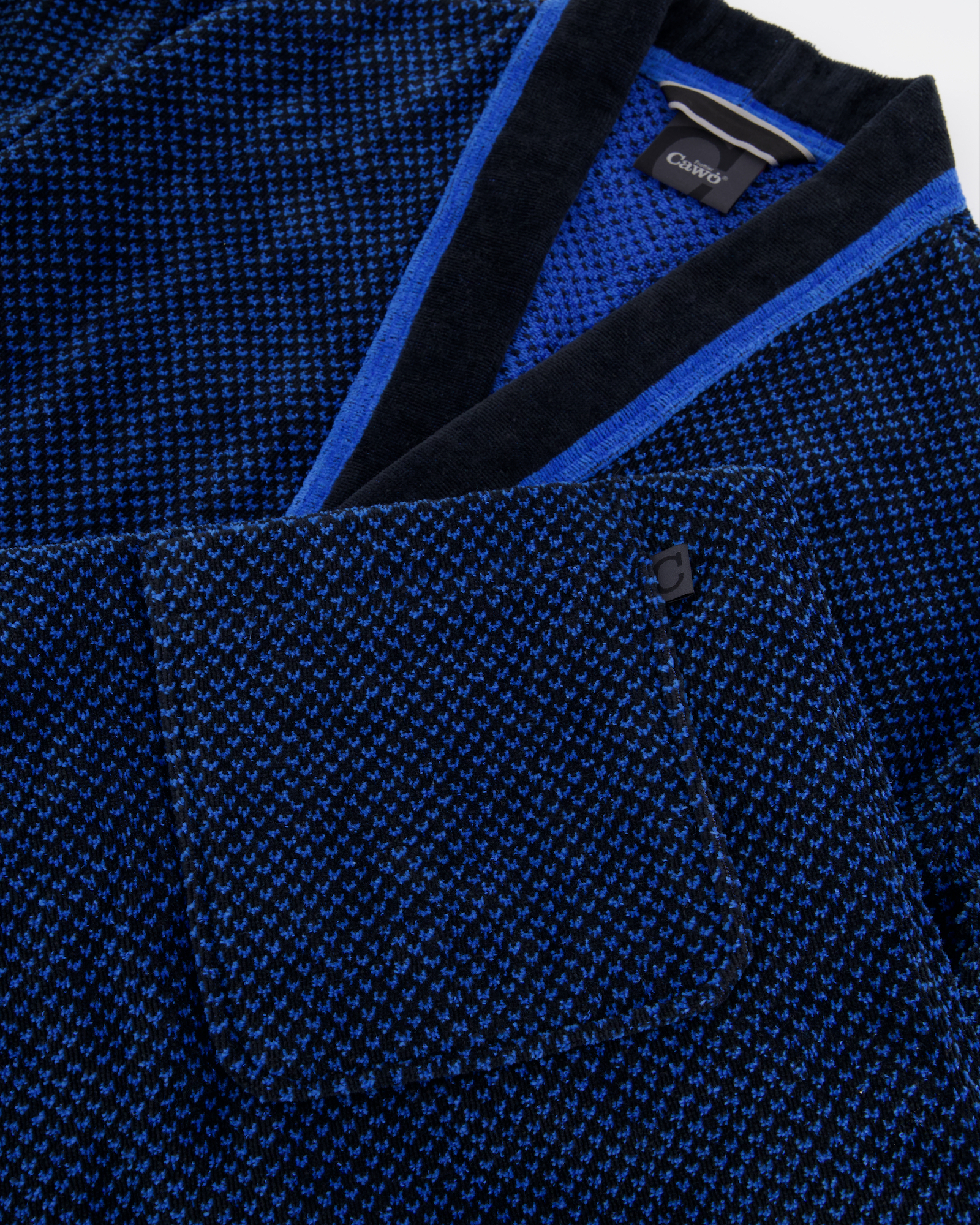 Cawö Bademäntel Herren Kimono 4839 blau-schwarz - 19