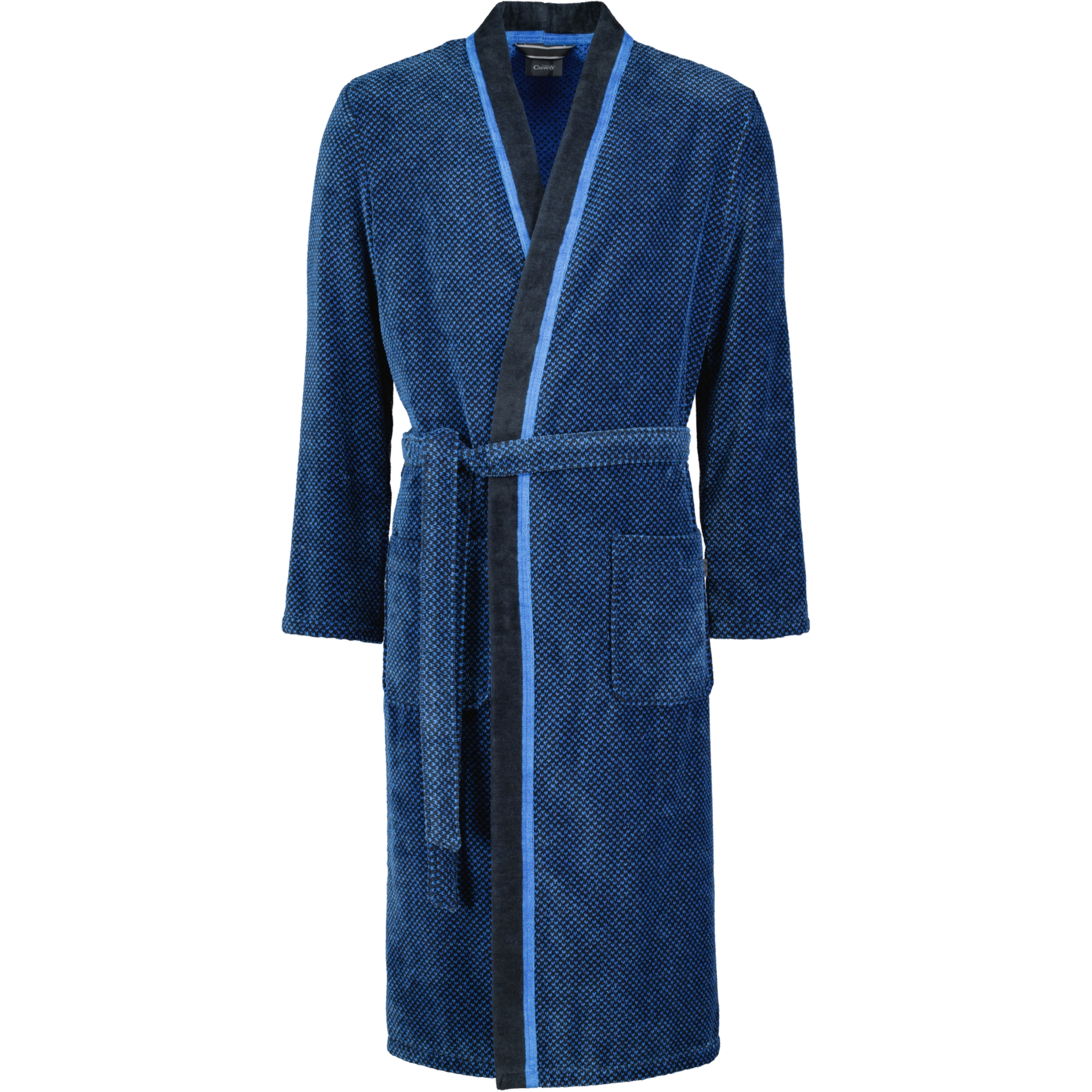 Cawö Bademäntel Herren Kimono 4839 blau-schwarz - 19
