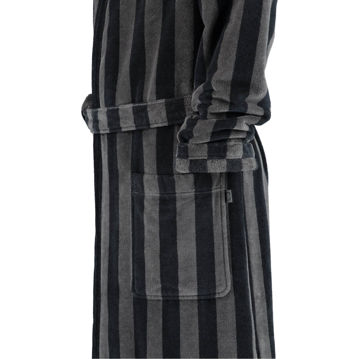 Cawö Bademäntel Herren Kimono Streifen 2612 schwarz - 97