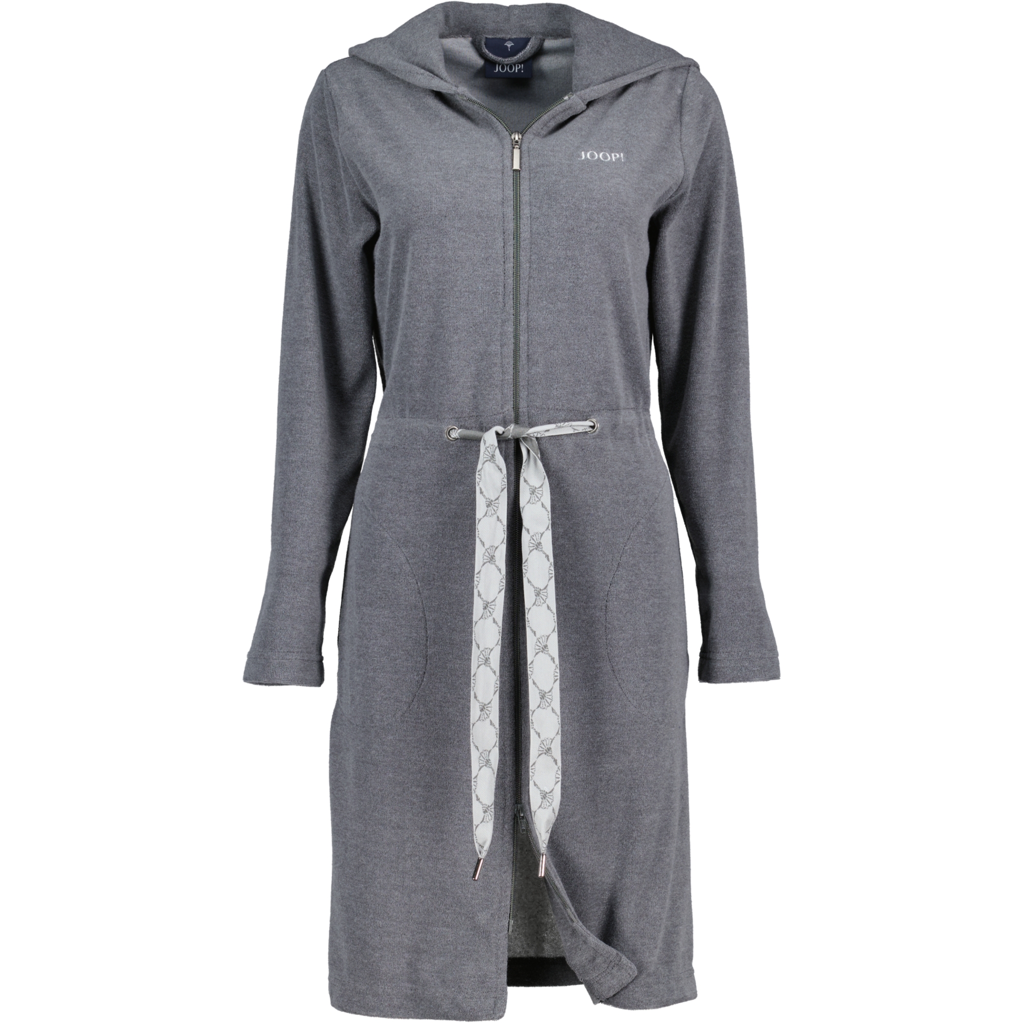 JOOP Active Damen Bademantel Kapuze kurz 1659 - Farbe: Anthrazit - 77 - M