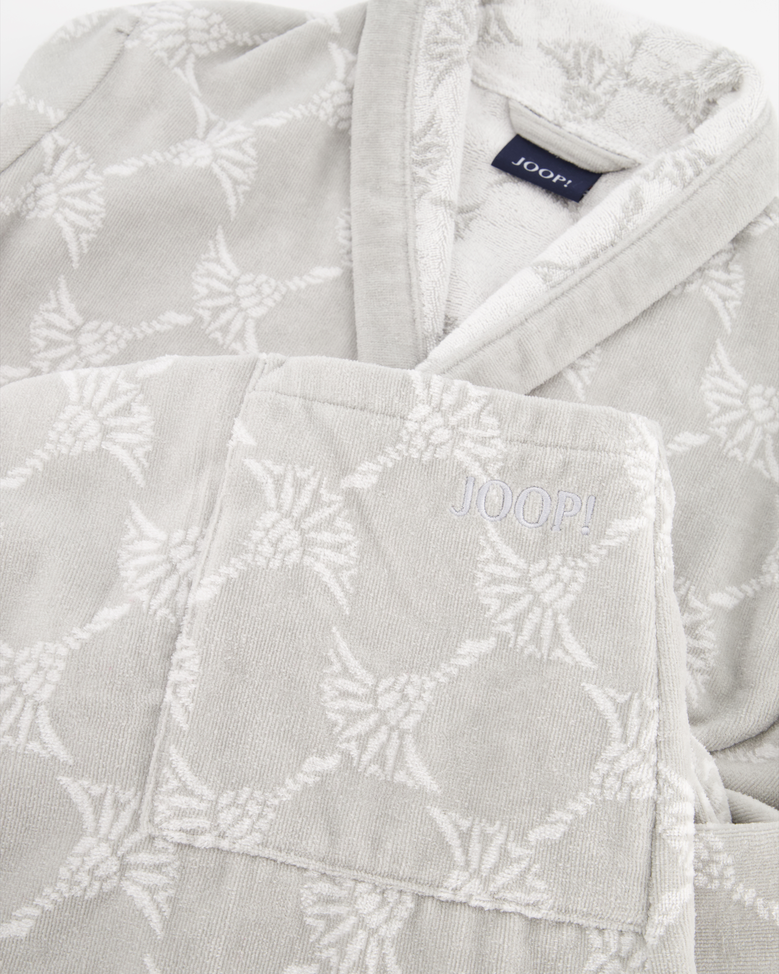 JOOP! Damen Bademantel Cornflower - Schalkragen 1645 - Farbe: Silber - 76 - L