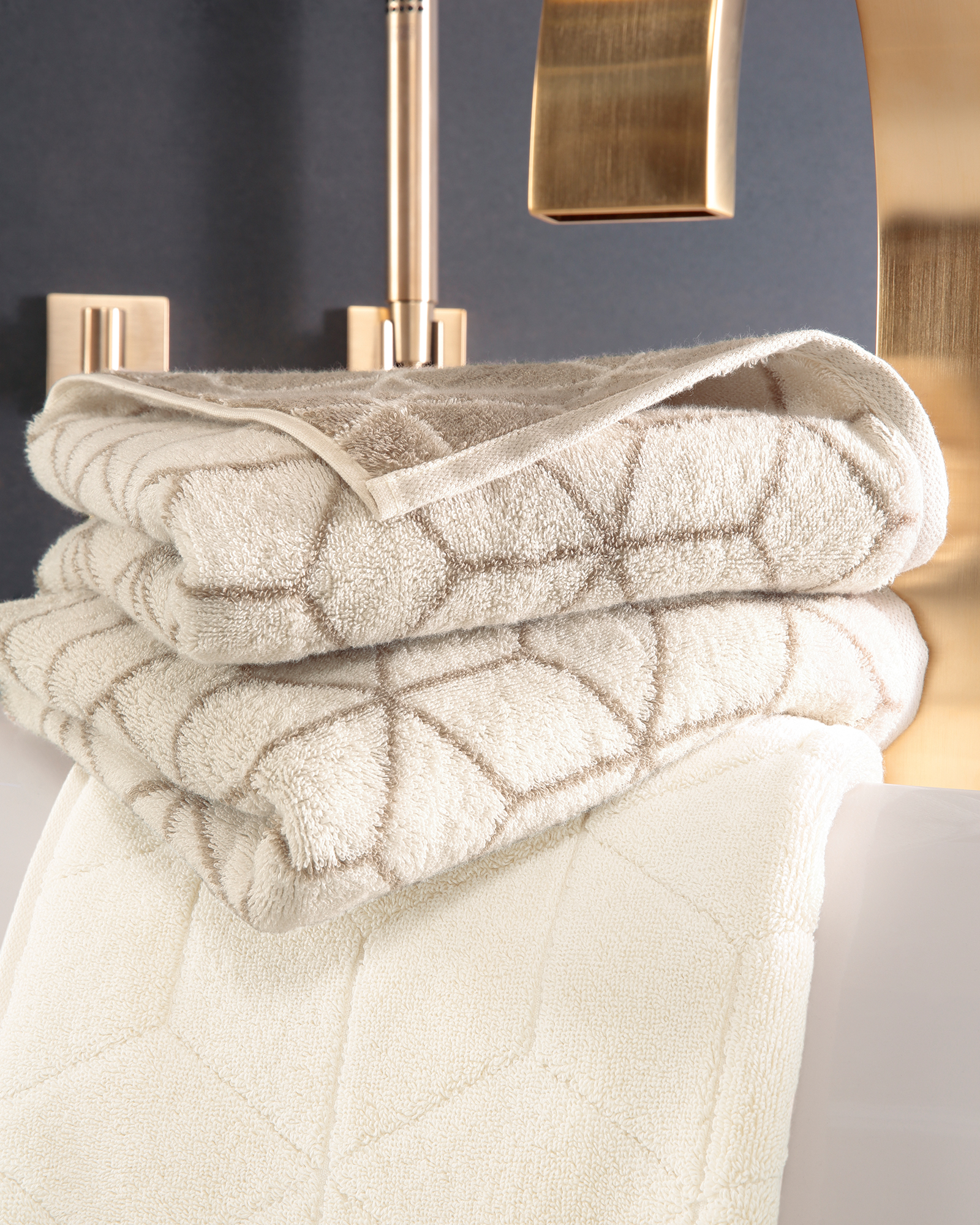 Villeroy & Boch Handtücher Coordinates Carré 2557 - Farbe: cashmere - 33 - Duschtuch 80x150 cm