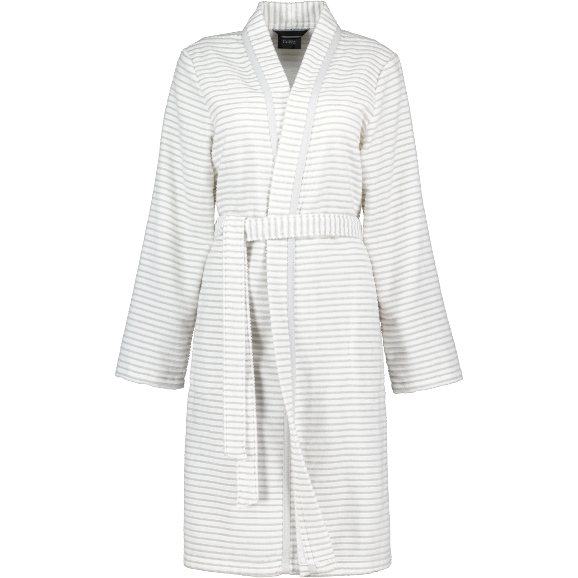 Cawö Bademäntel Damen Kimono Struktur 1214 weiß-silber - 76