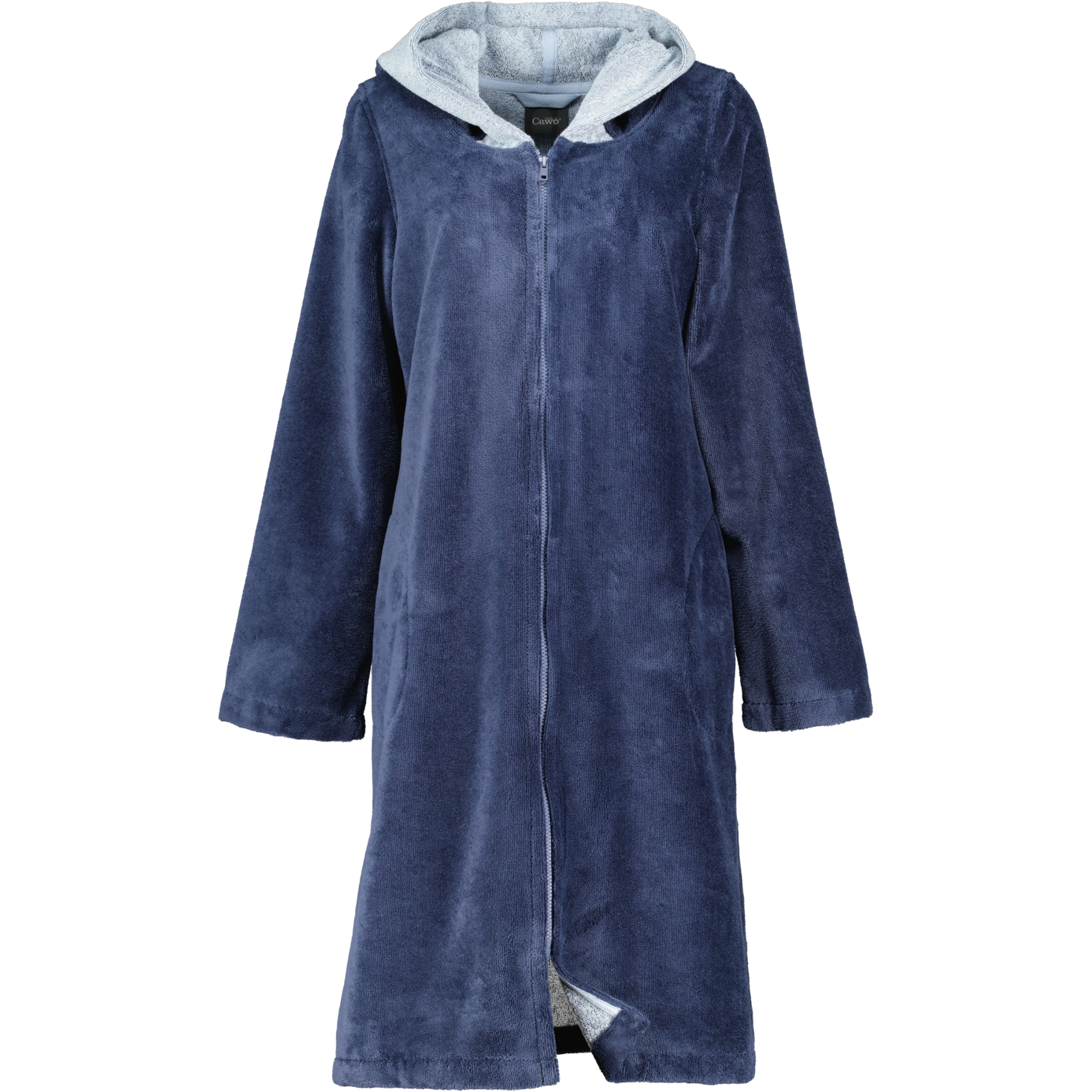 Cawö Home Bademäntel Damen Kurzmantel mit Kapuze Kapuze 841 sea - 10
