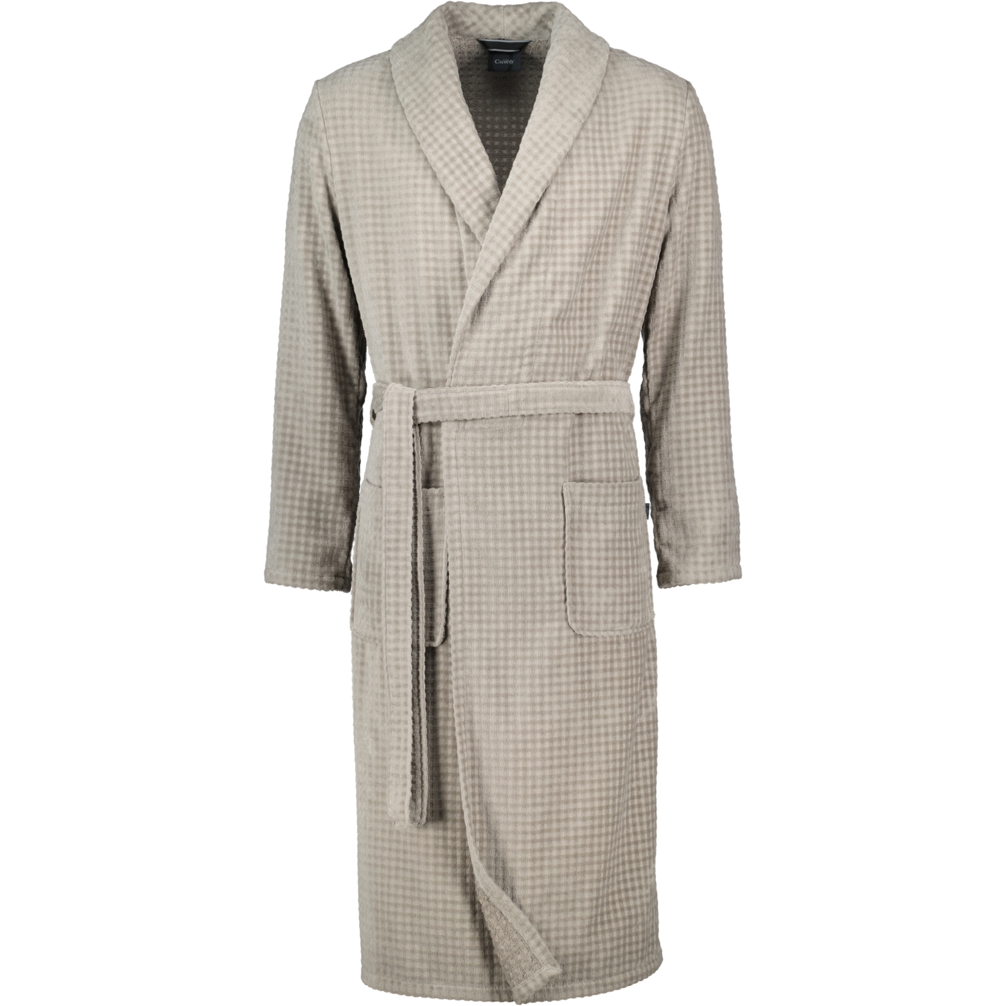 Cawö Bademäntel Herren Schalkragen Waffelpiqué 6508 graphit - 779