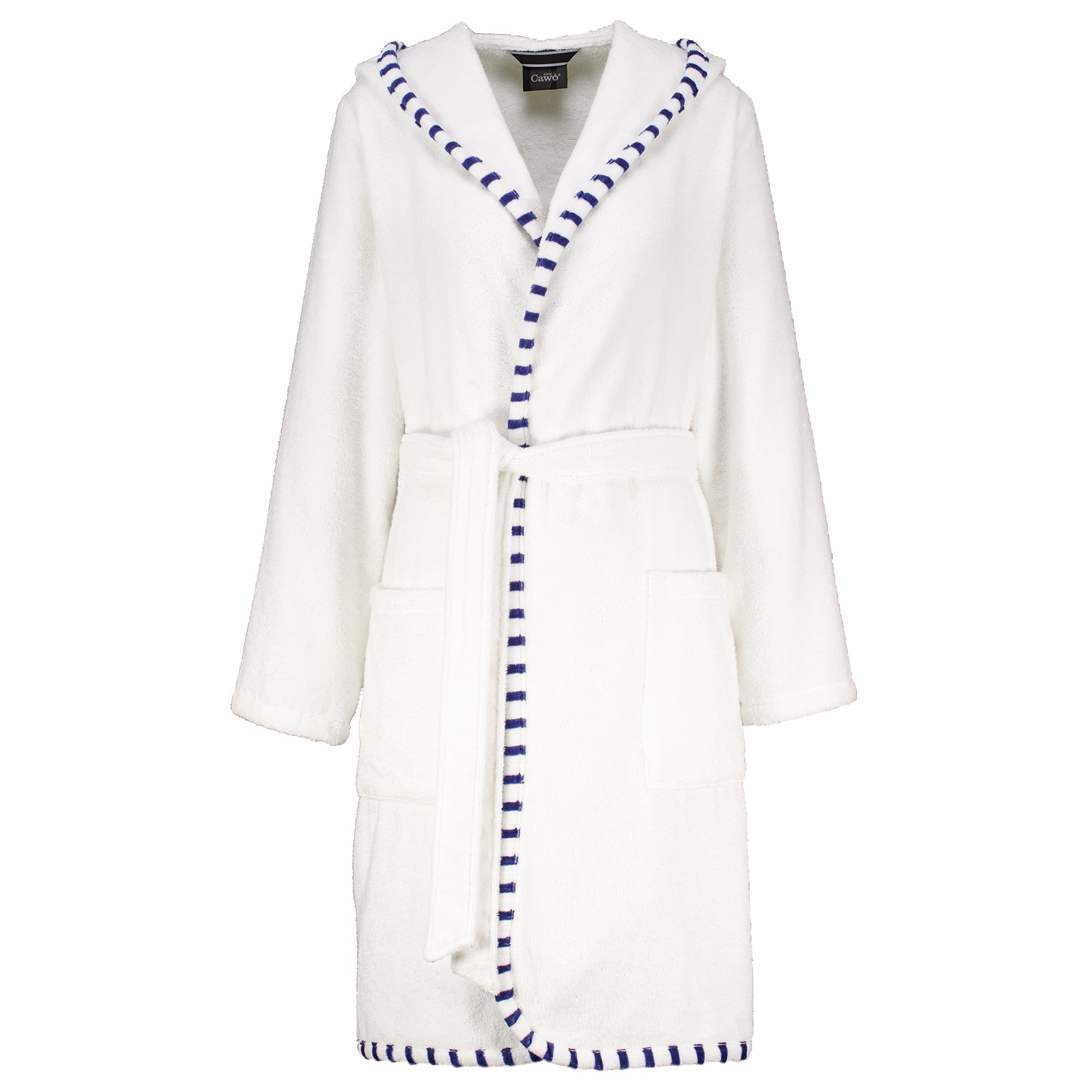 Cawö Home Bademäntel Damen Kapuze Breton 848 weiß - 600