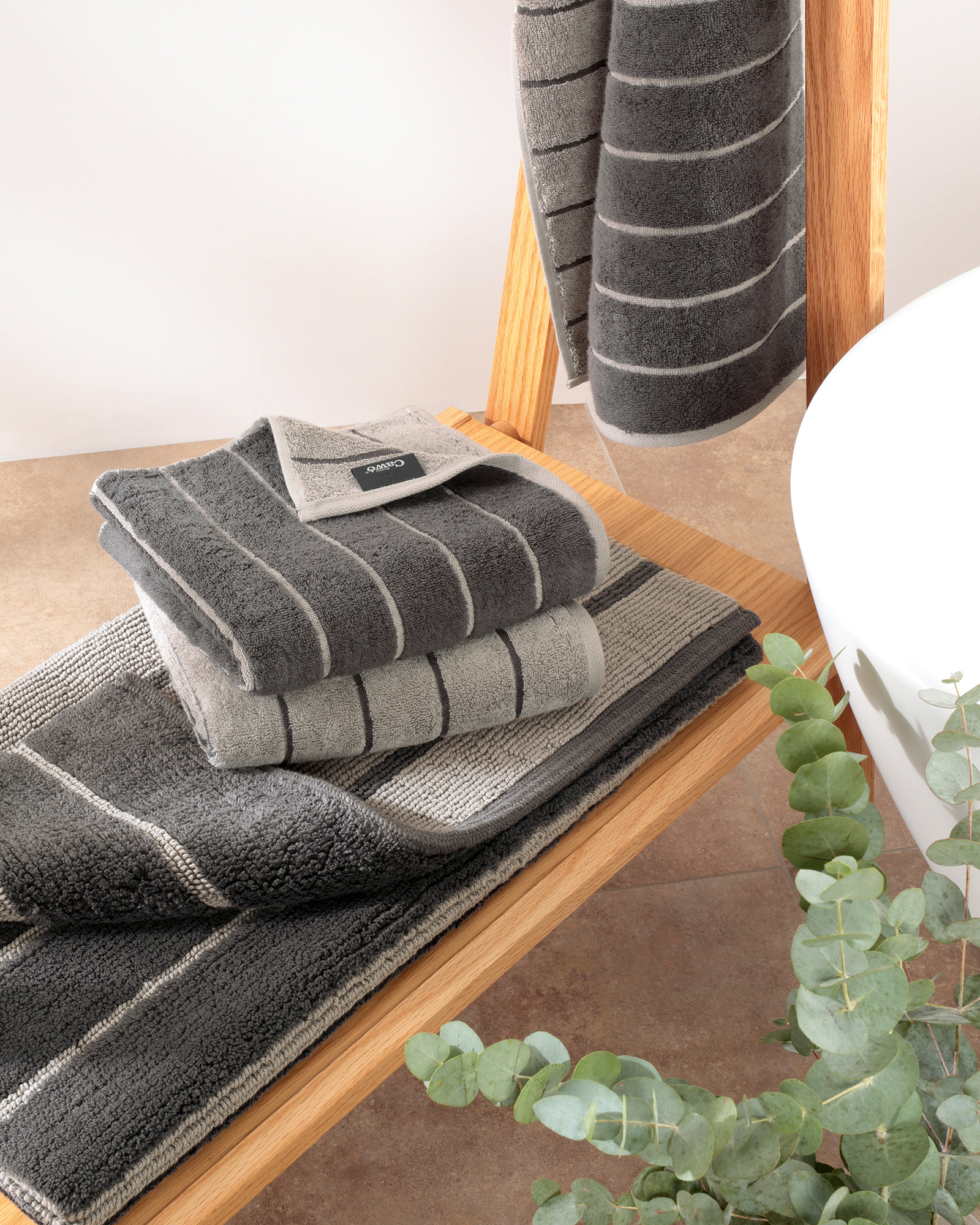 Cawö Handtücher Balance Doubleface 6232 anthrazit - 73 - Handtuch 50x100 cm