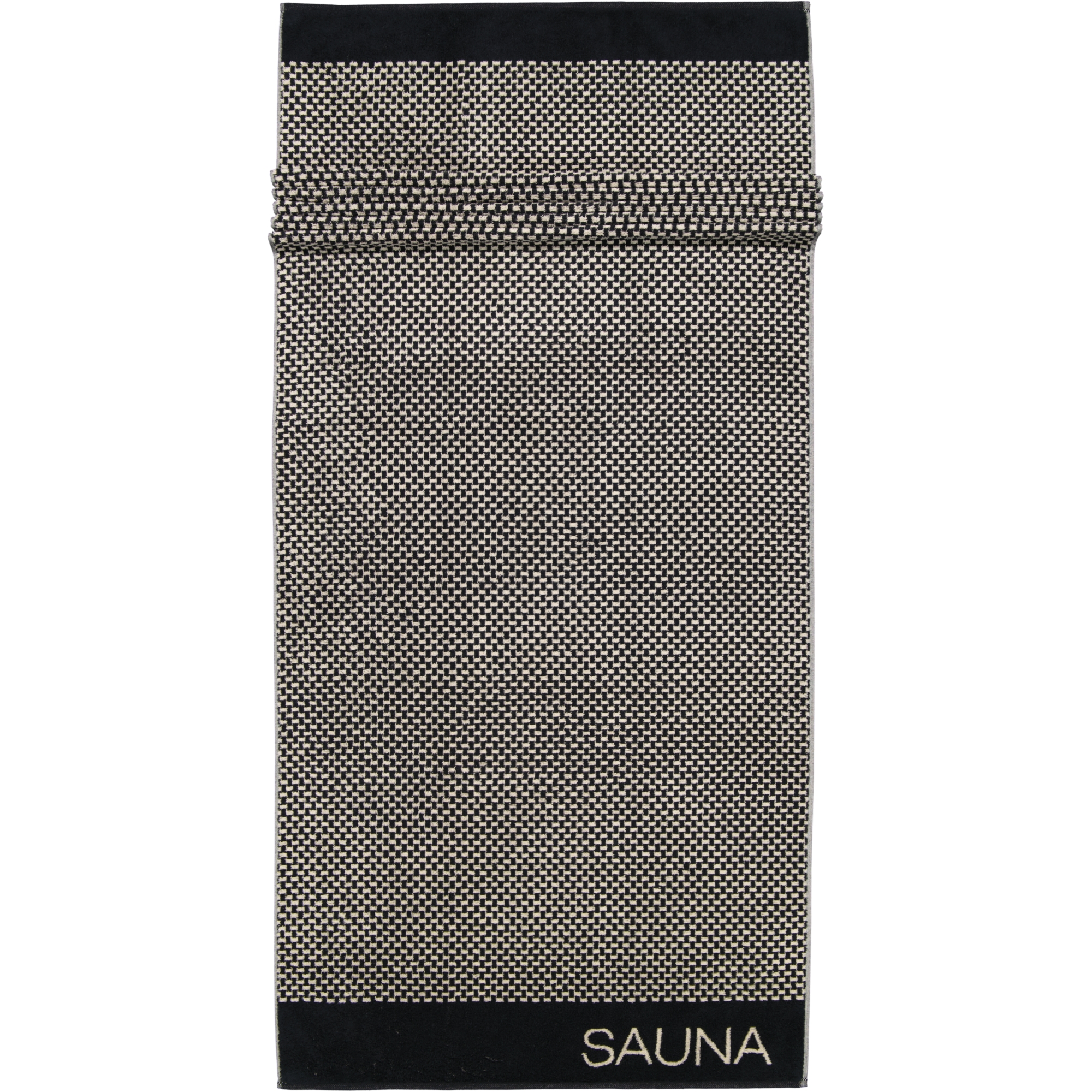 Cawö Saunatuch Natural Allover 6220 80x200 cm - Farbe: natur-schwarz - 39