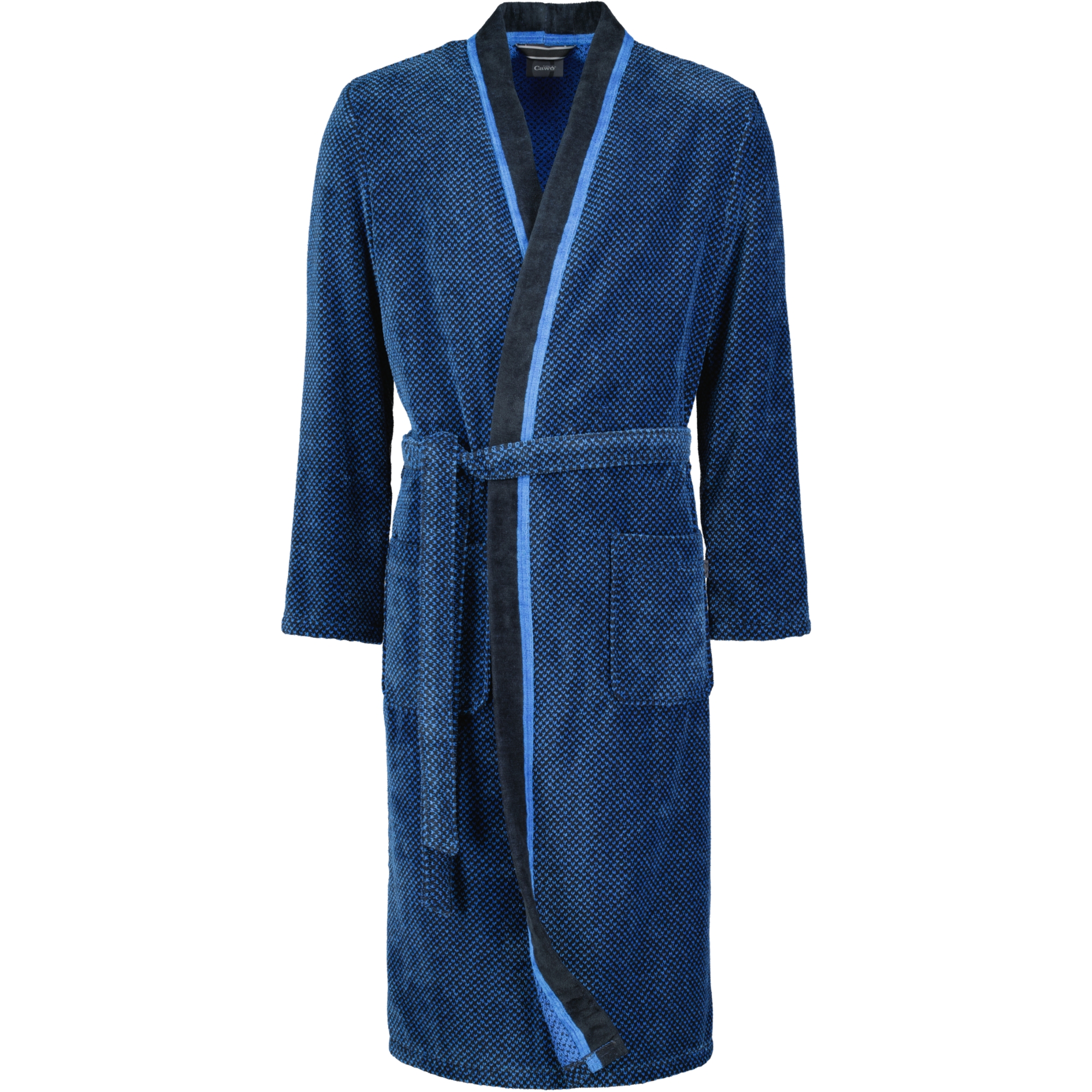 Cawö Bademäntel Herren Kimono 4839 blau-schwarz - 19