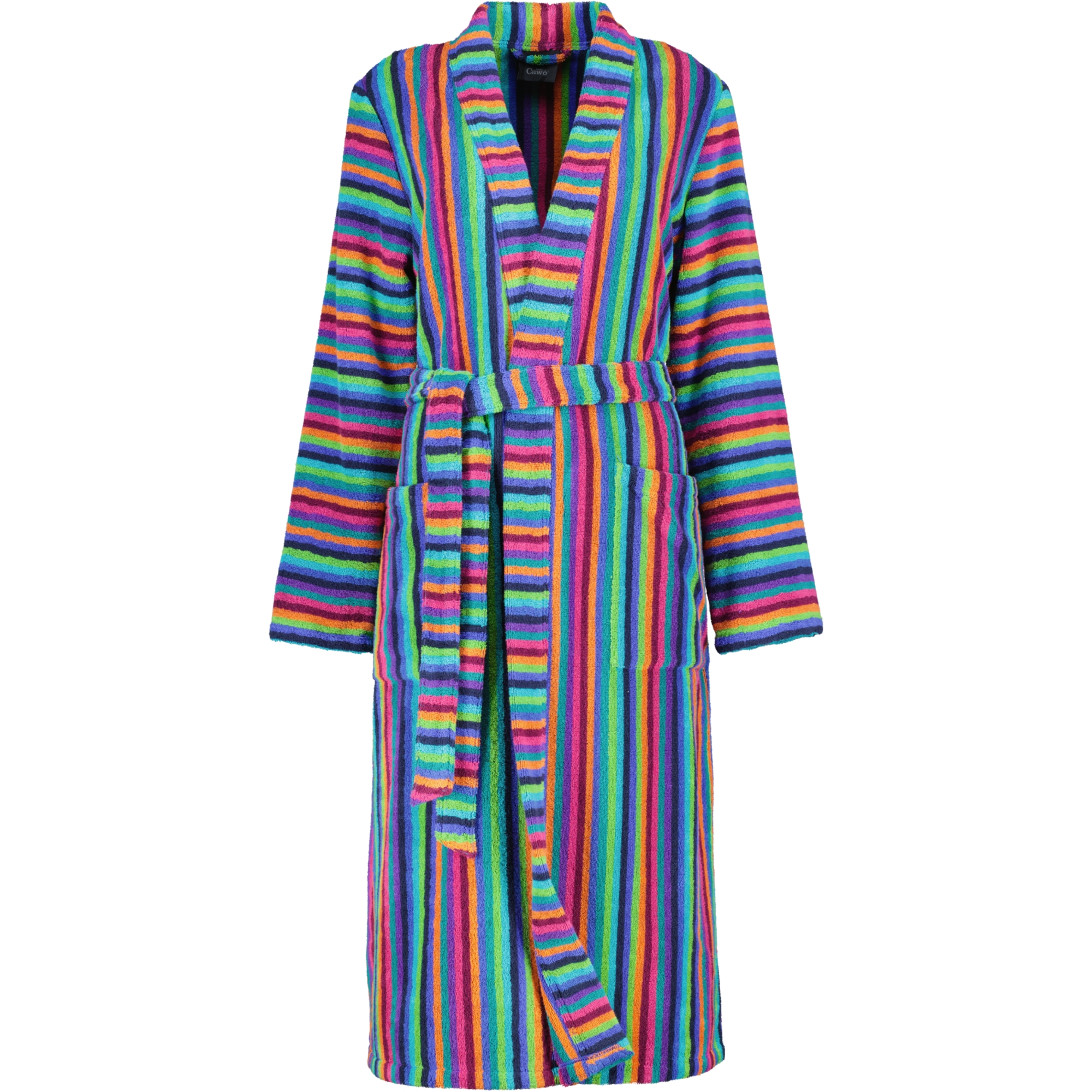 Cawö - Damen Bademantel Walkfrottier - Kimono 7048 - Farbe: 84 - multicolor