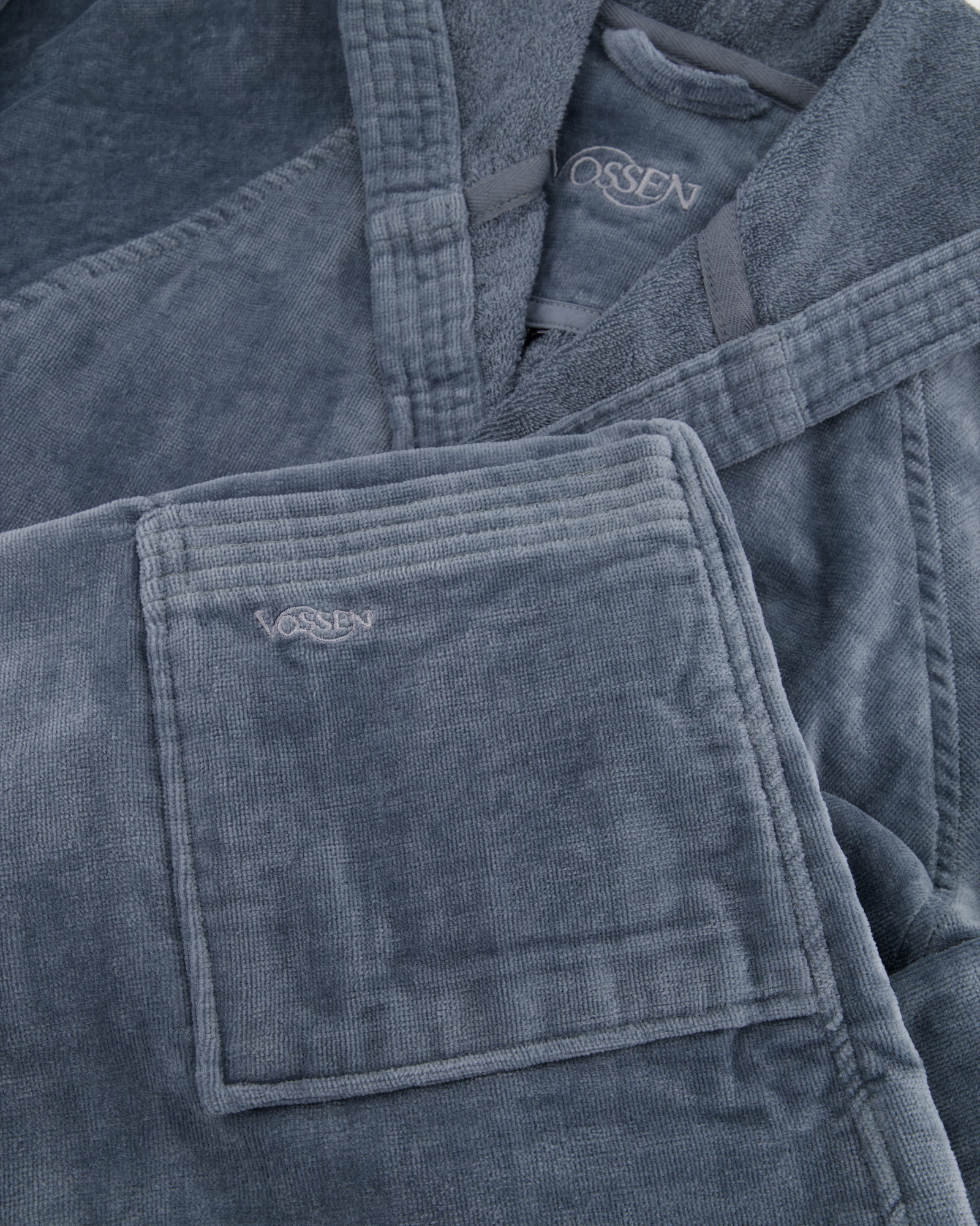Vossen Bademäntel unisex Kurzmantel mit Kapuze Texas flanell - 7400 - L