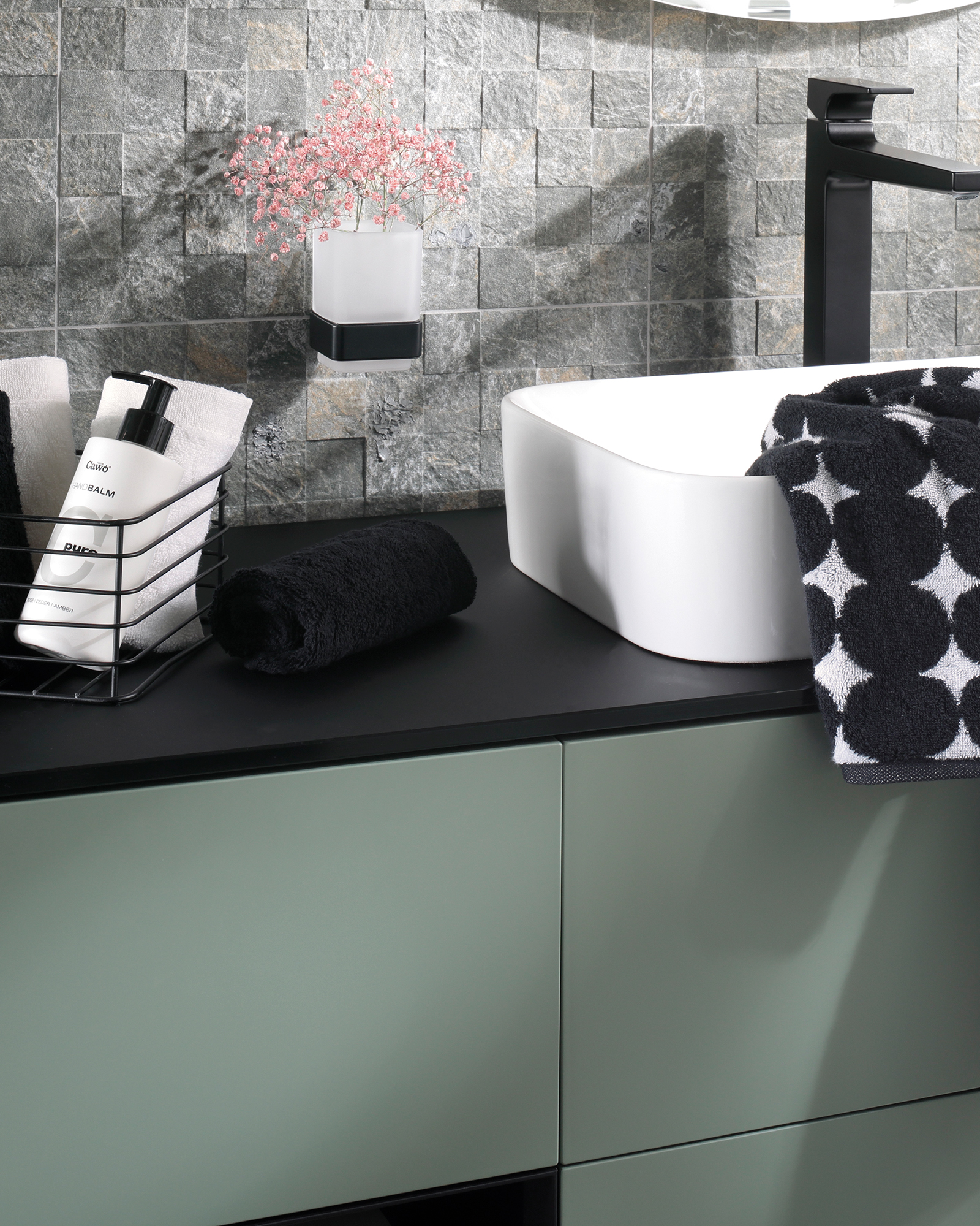 Cawö Handtücher Black&White Bubbles 6279 schwarz/weiß - 96
