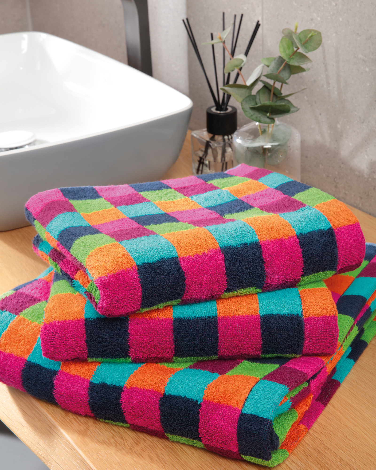 Cawö - Life Style Karo 7047 - Farbe: 84 - multicolor - Gästetuch 30x50 cm