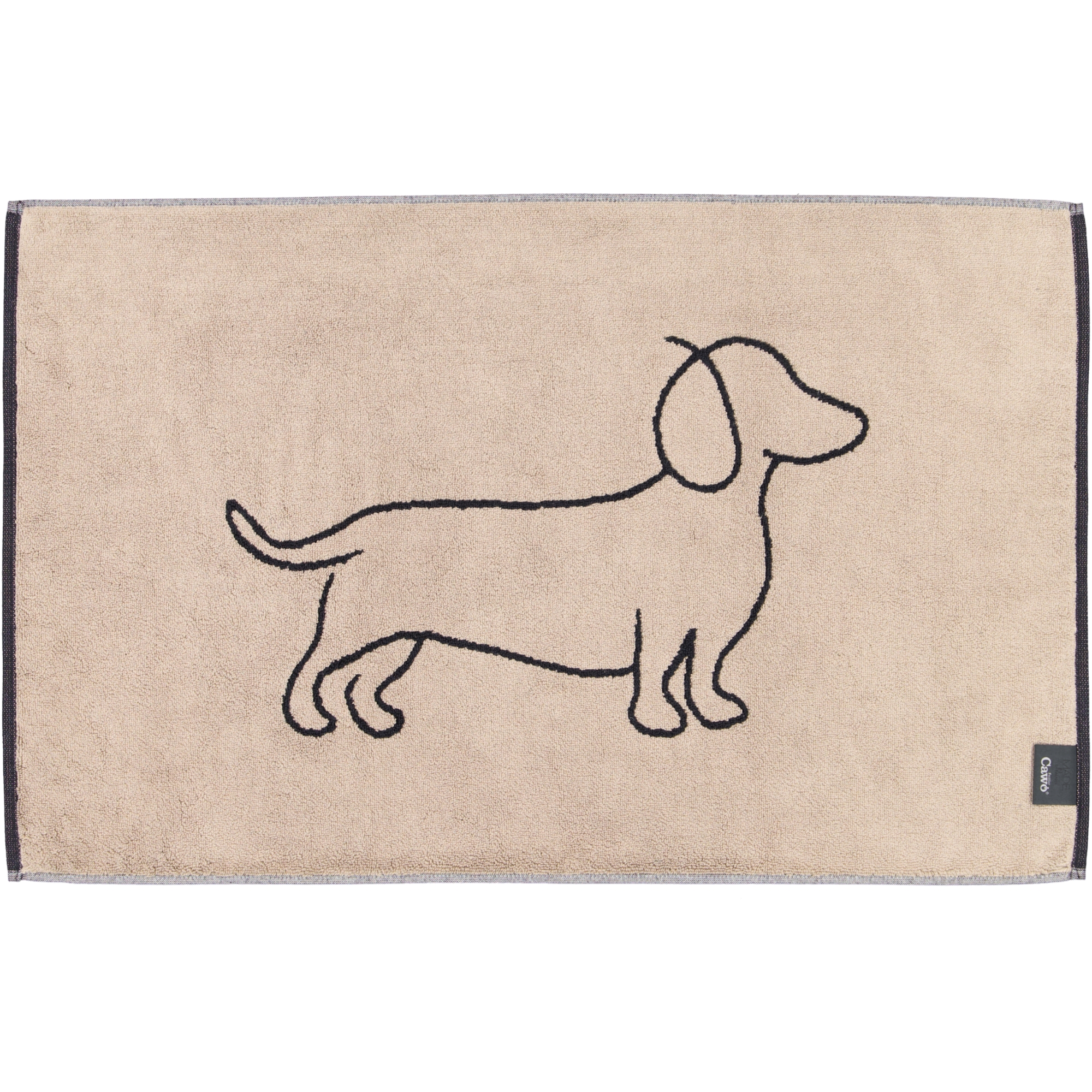 Cawö Badematten WE LOVE DOGS Companion 6248 schwarz/beige - 93 - 50x80 cm