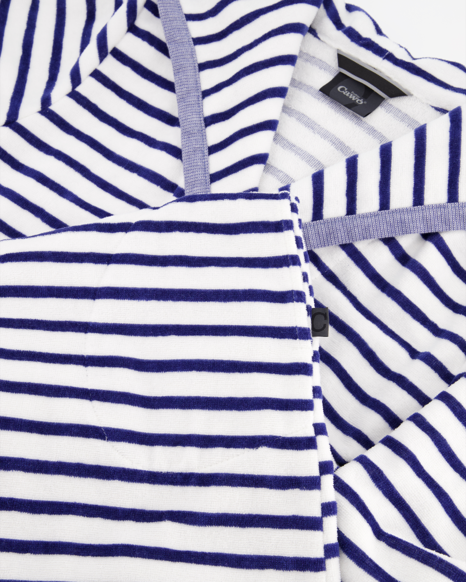 Cawö - Damen Bademantel Kapuze Breton 6596 - Farbe: navy - 16 - S