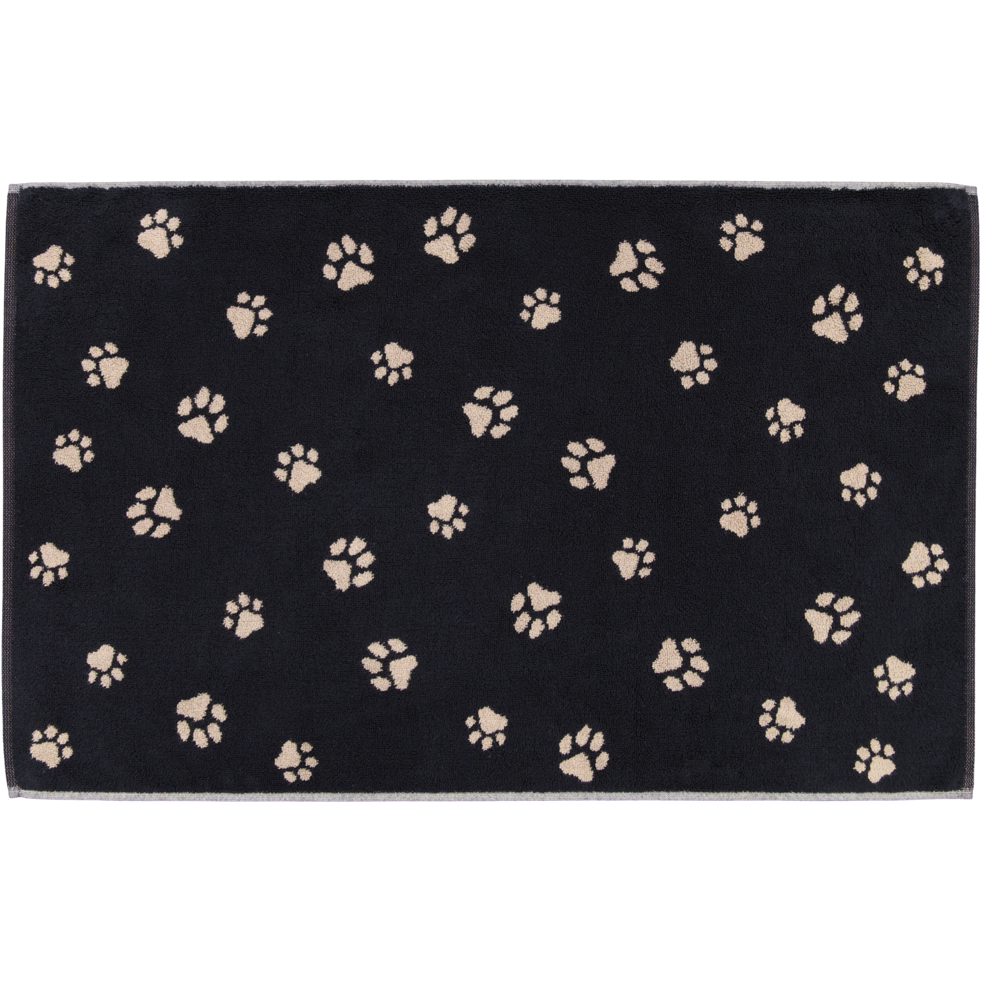 Cawö Badematten WE LOVE DOGS Paws 6247 schwarz/beige - 93 - 50x80 cm