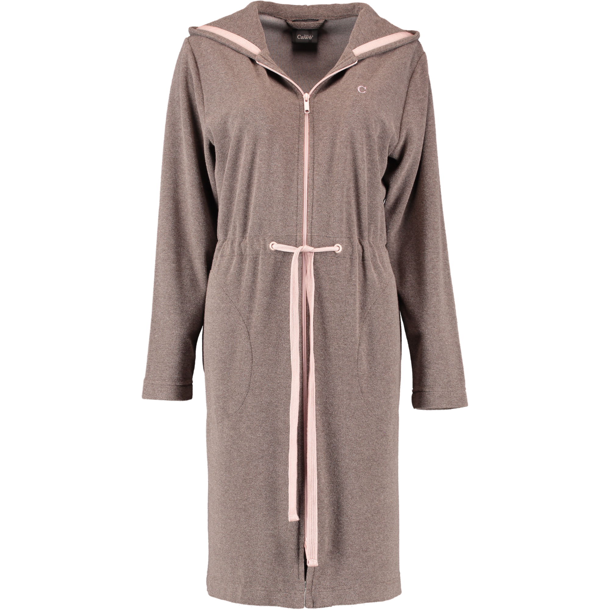 Cawö Home Bademäntel Damen Kurzmantel mit Kapuze Active 821 mocca-rosé - 32