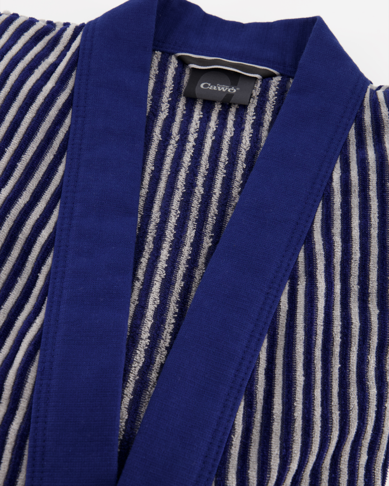 Cawö Bademäntel Herren Kimono Streifen 2843 blau - 17