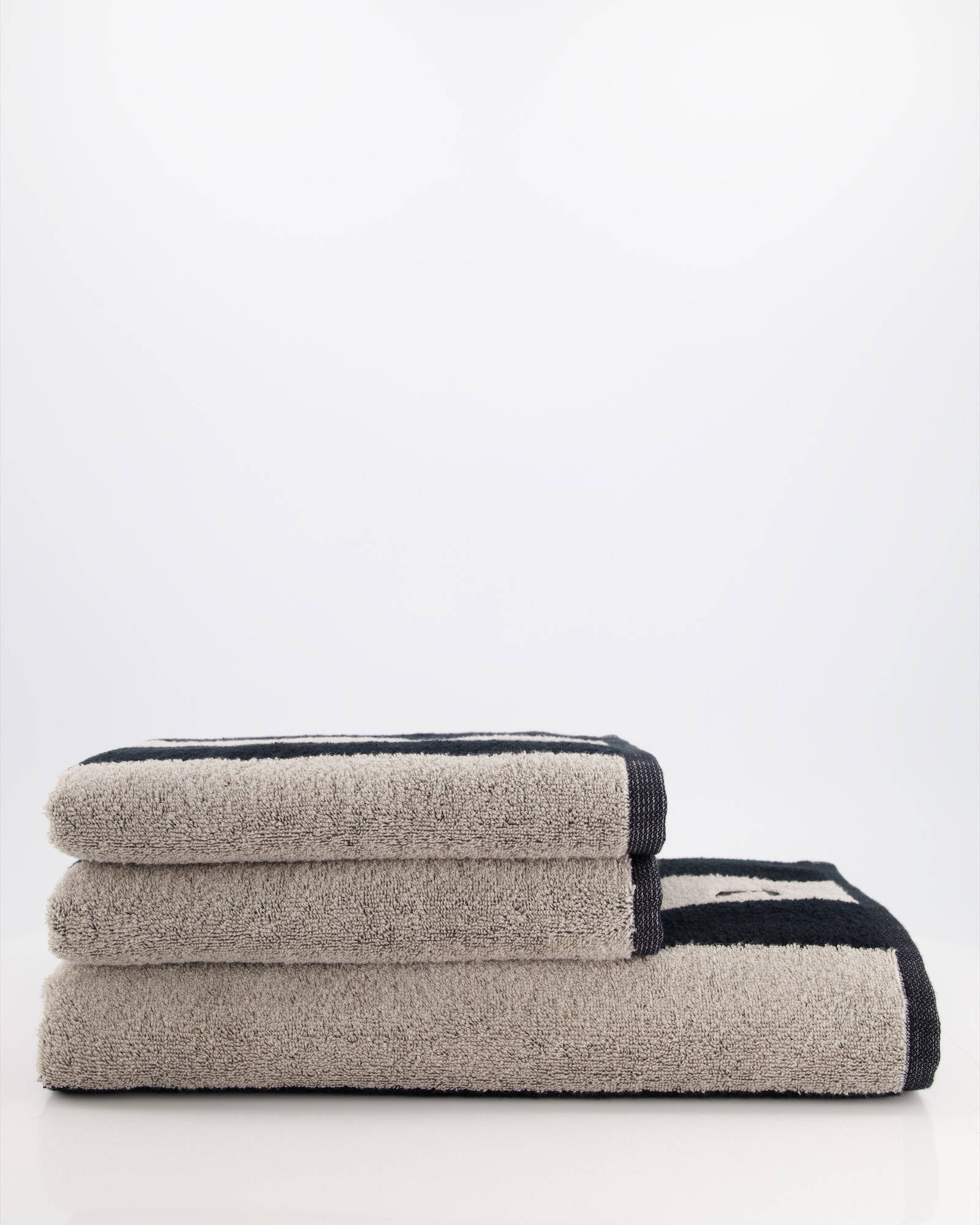 Möve Handtücher Superwuschel Blockstreifen black/cashmere - 082