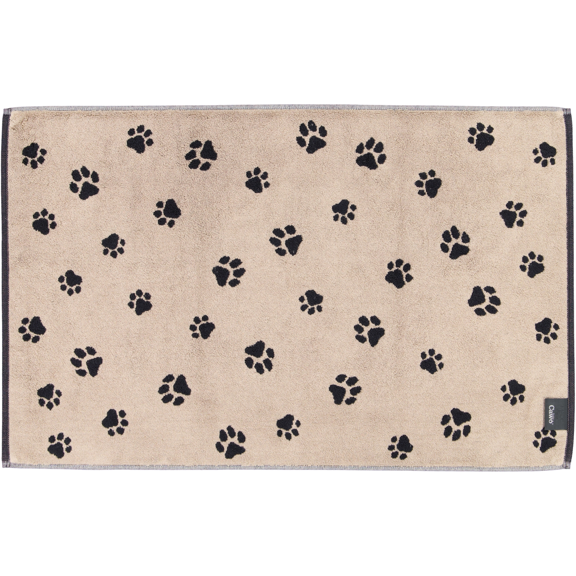 Cawö Badematten WE LOVE DOGS Paws 6247 schwarz/beige - 93 - 50x80 cm