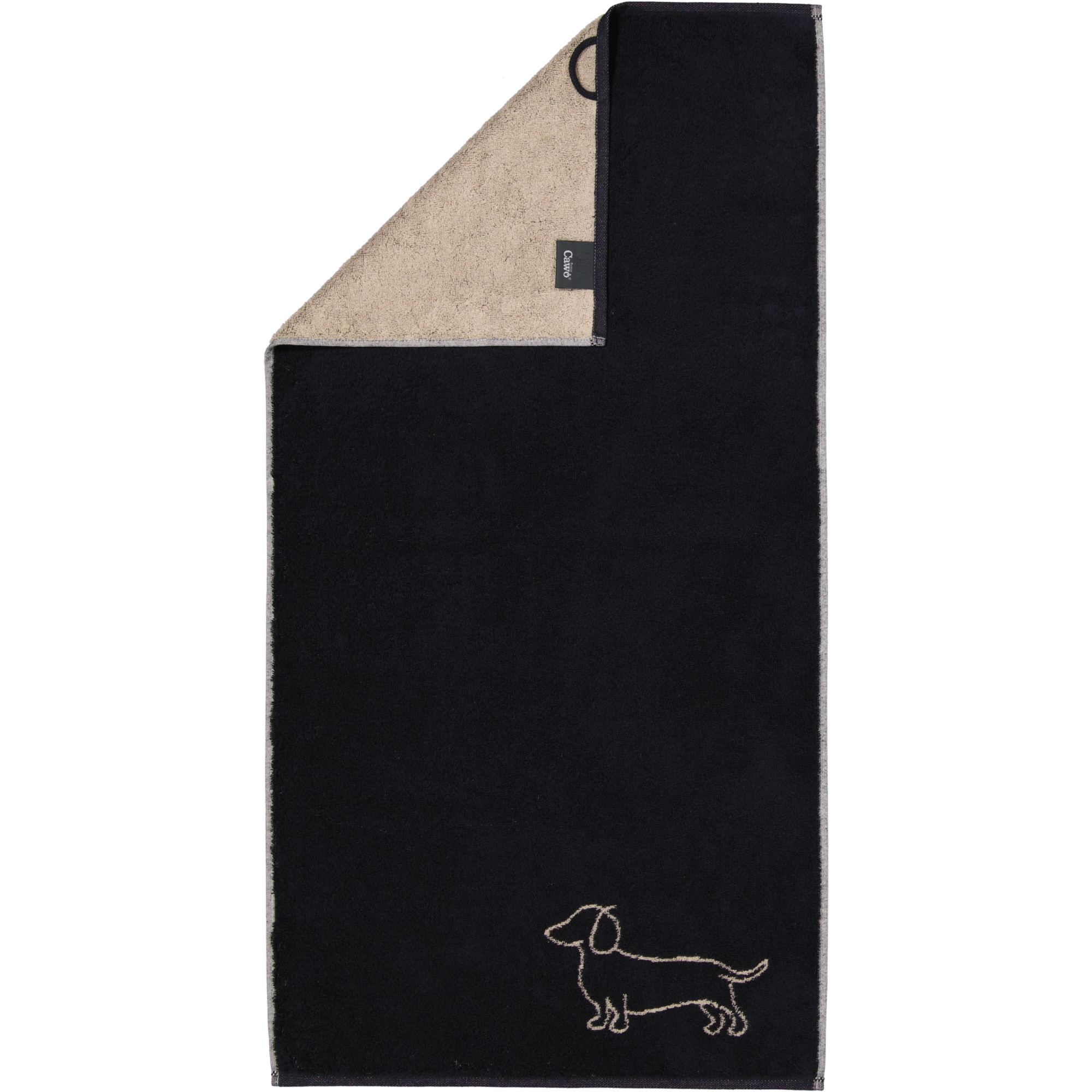 Cawö Handtücher WE LOVE DOGS Companion 6248 Schwarz-Beige - 93