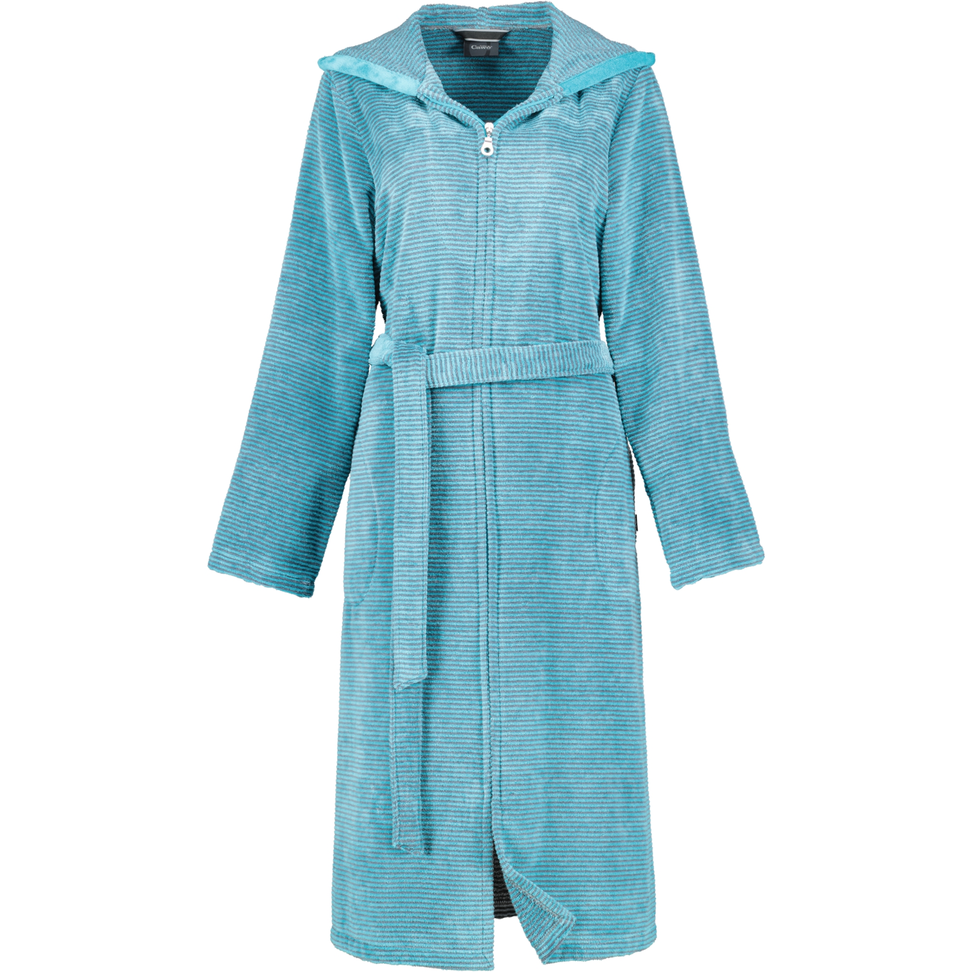 Cawö Bademäntel Damen Kapuze Two-Tone 6432 türkis - 47