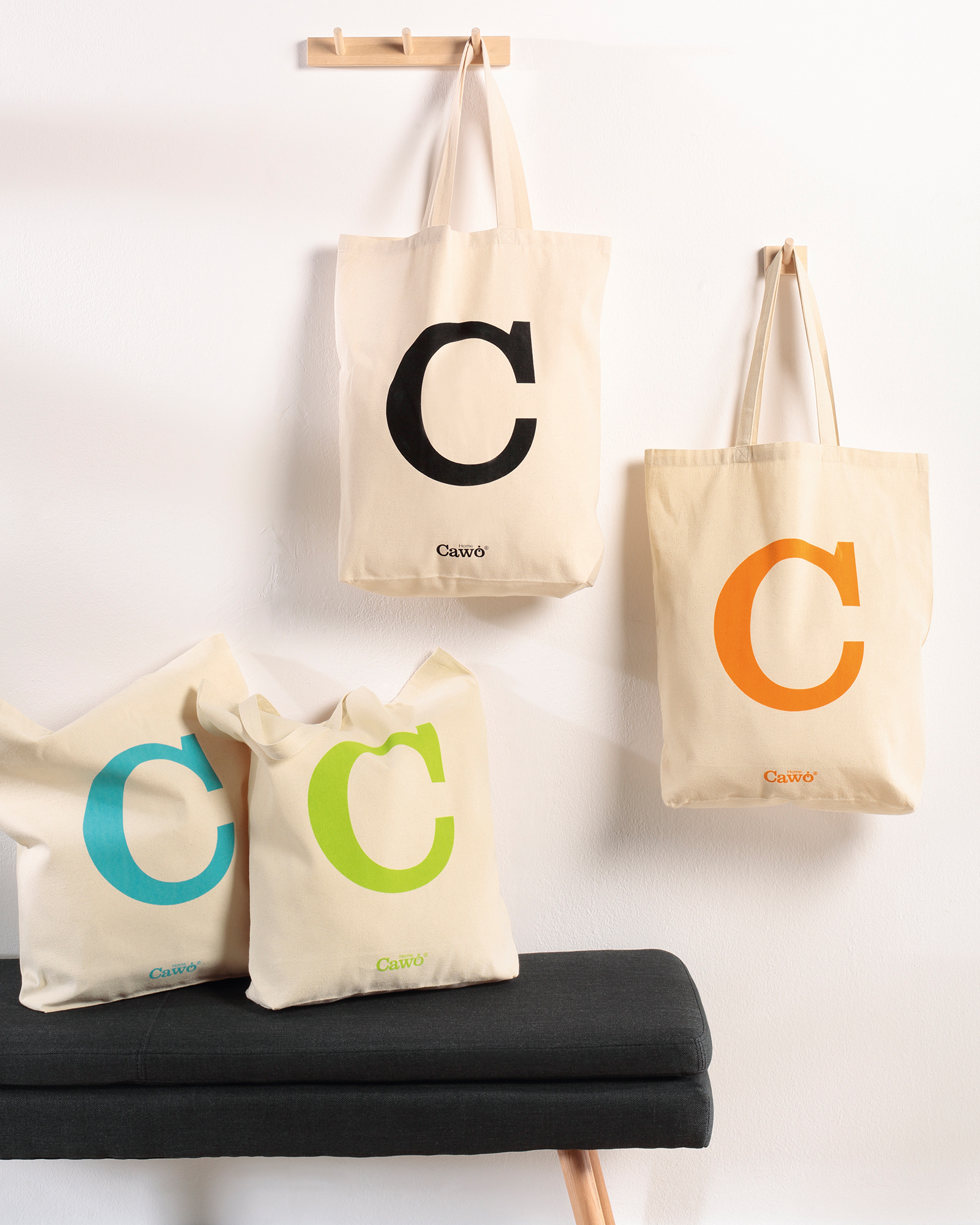 Cawö Shopper C 55705 - Farbe: natur/lime - 35 - 45x50 cm