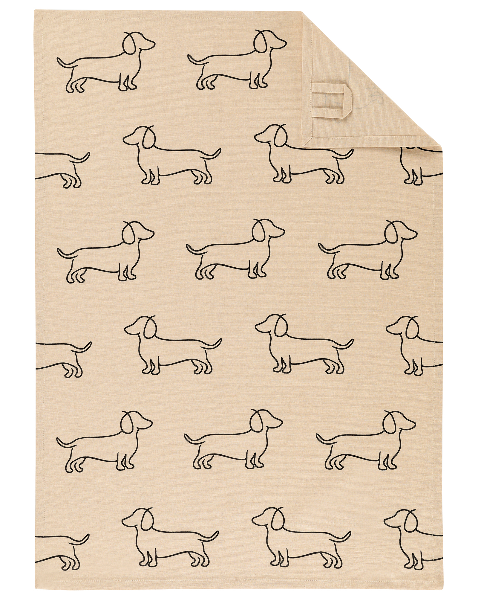 Cawö Home Geschirrtücher Cuisine WE LOVE DOGS 6246 schwarz/beige - 93 - 50x70 cm