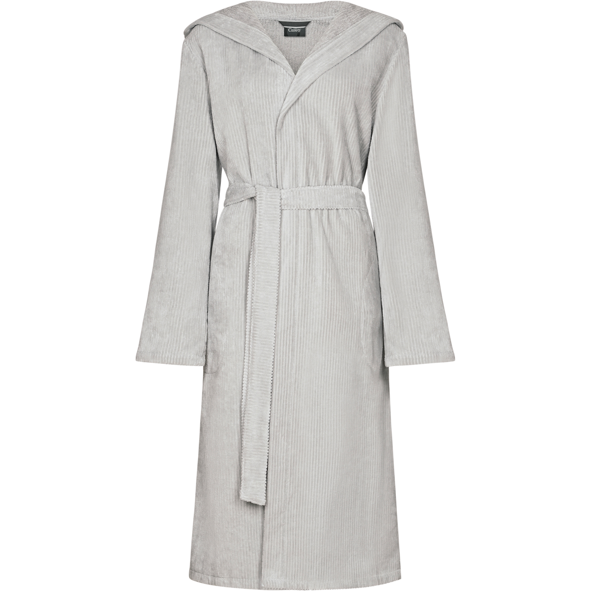 Cawö Bademäntel Damen Kapuze Cord-Optik 6140 silber - 713