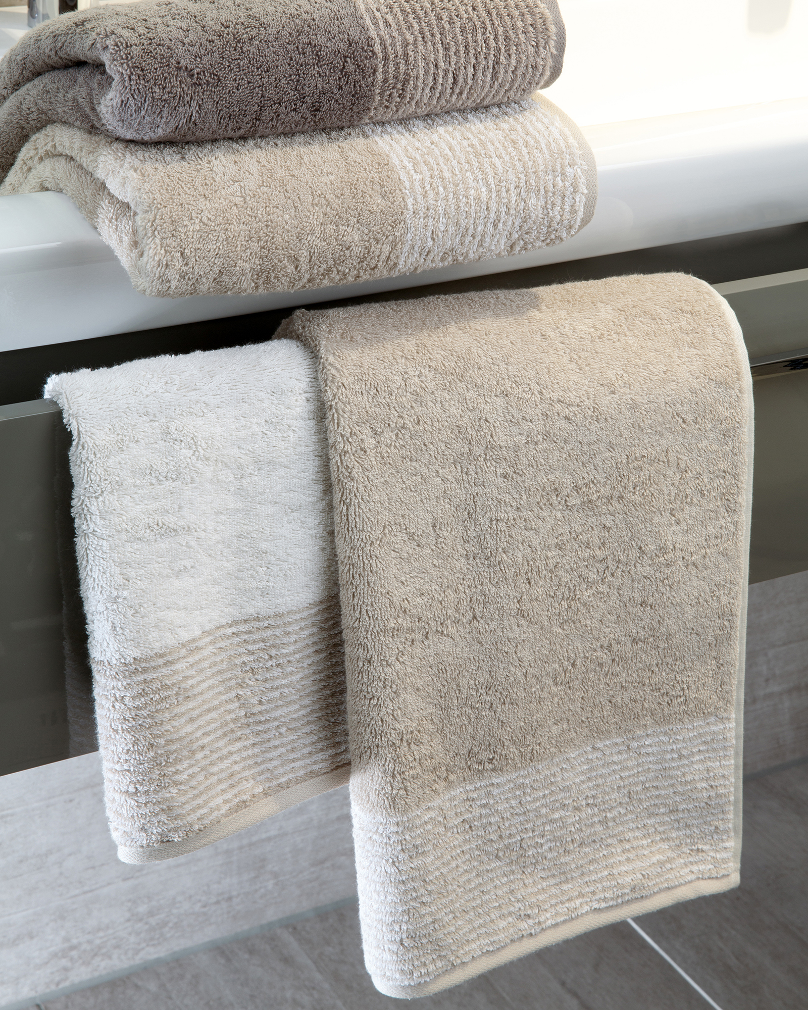 Cawö - Luxury Home Two-Tone 590 - Farbe: sand - 33 - Handtuch 50x100 cm