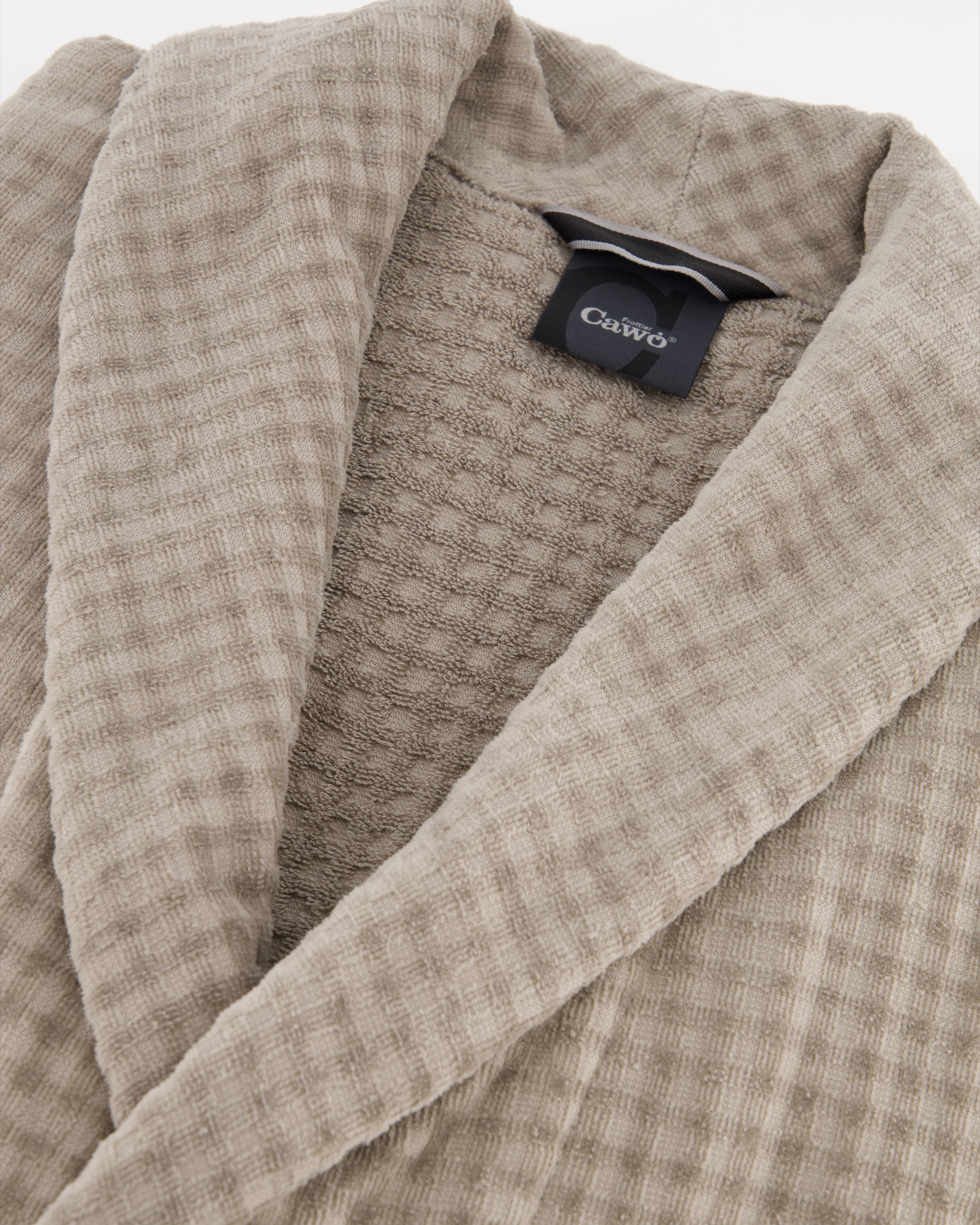 Cawö Bademäntel Herren Schalkragen Waffelpiqué 6508 graphit - 779