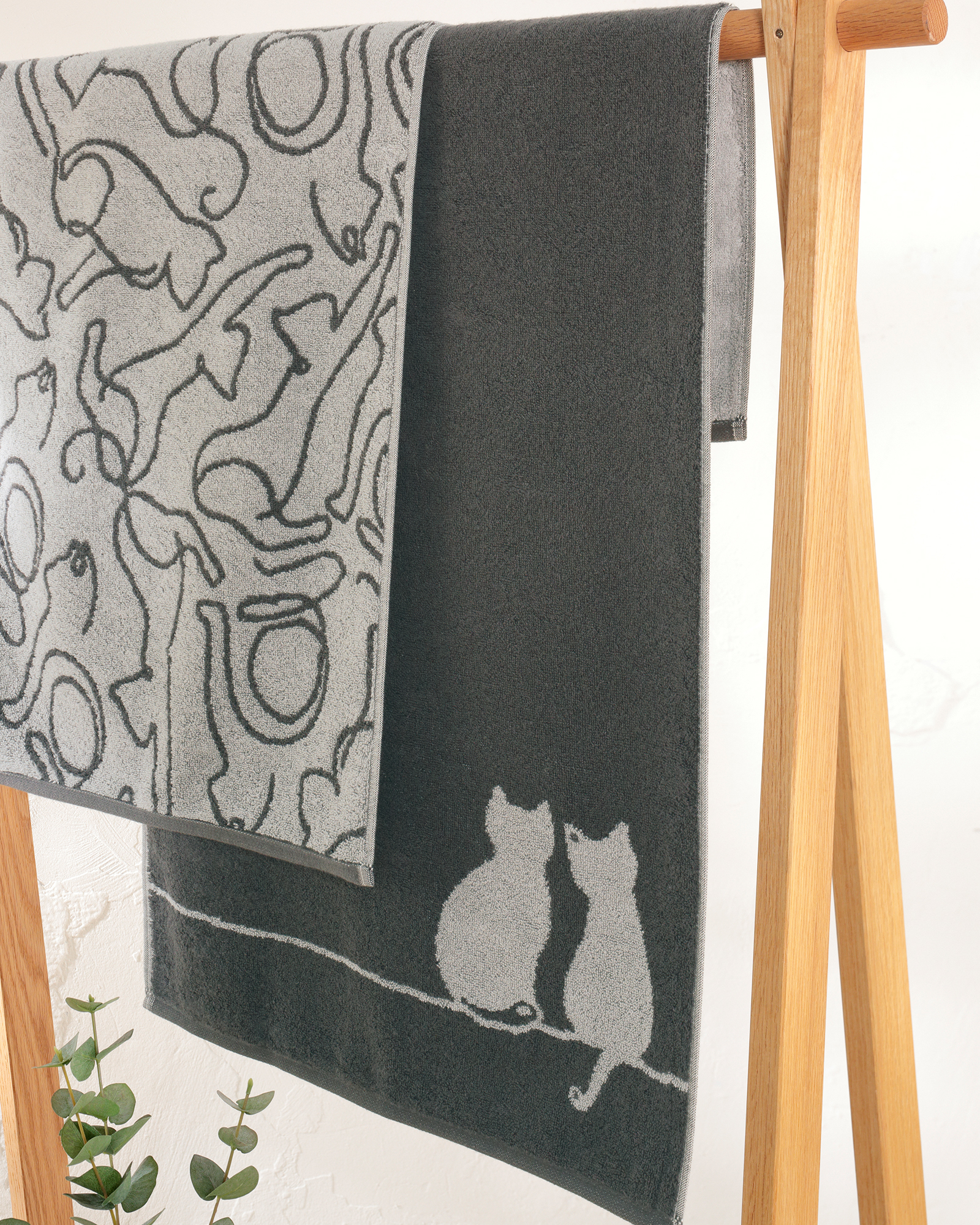 Cawö Handtücher CUTE CATS EDITION Cats 6264 basalt/platin - 77