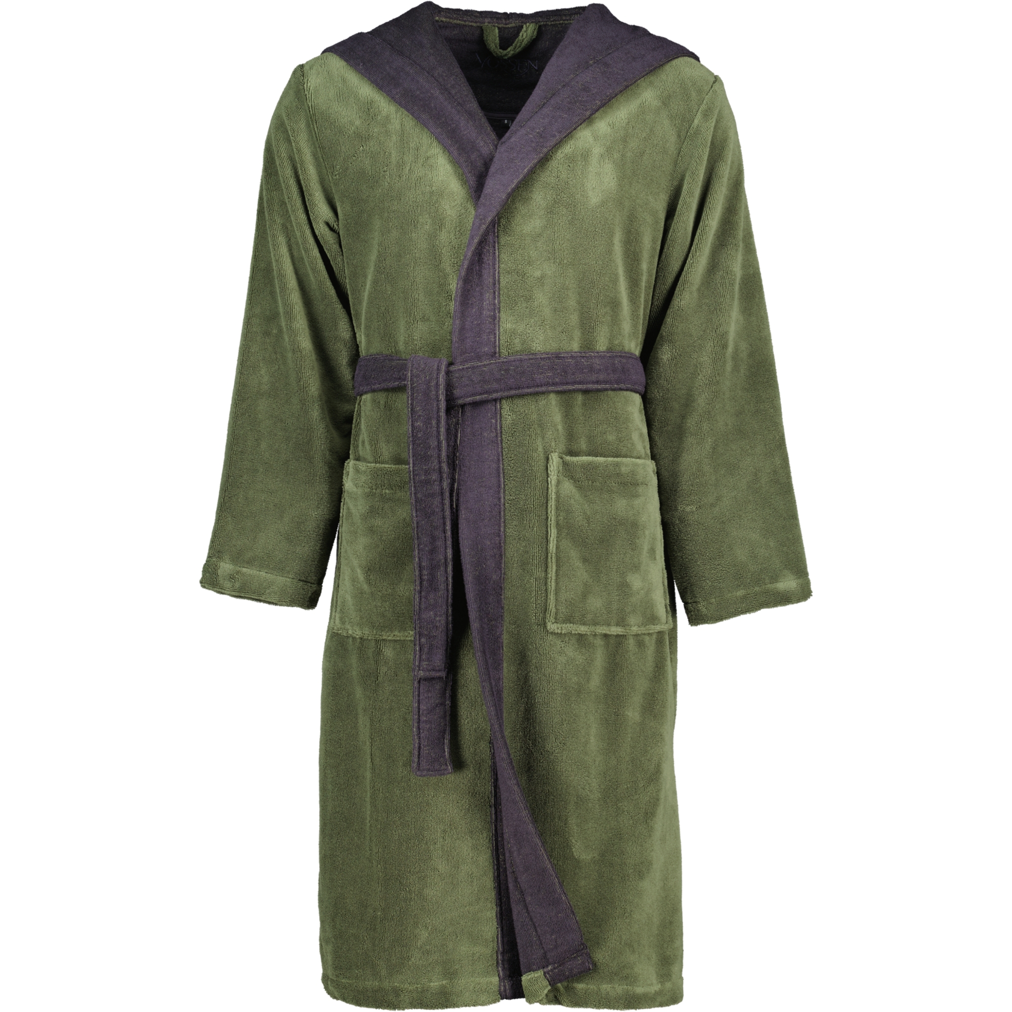 Vossen Bademäntel unisex Kapuze Poppy mud green/anthrazit - 0032