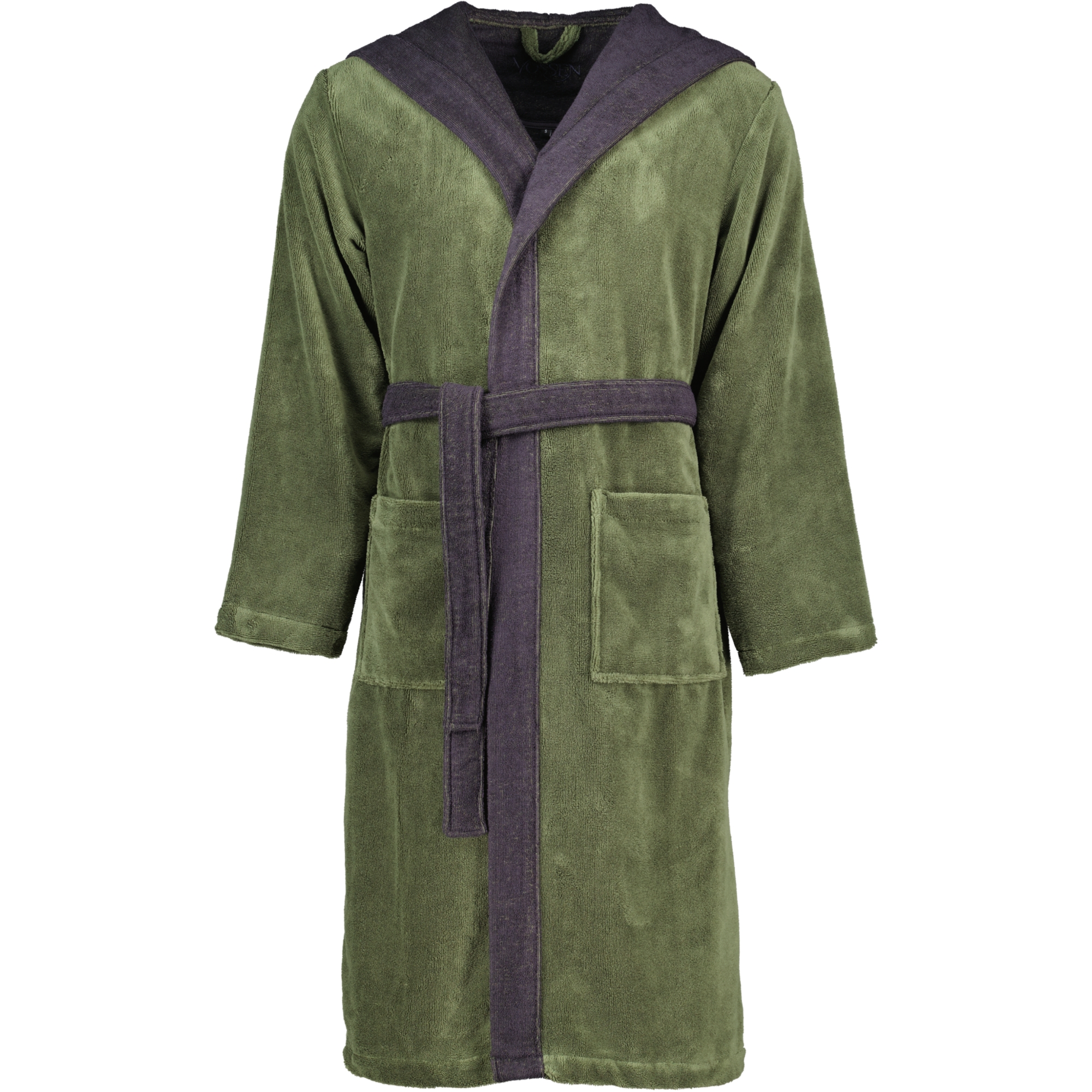 Vossen Bademäntel unisex Kapuze Poppy mud green/anthrazit - 0032