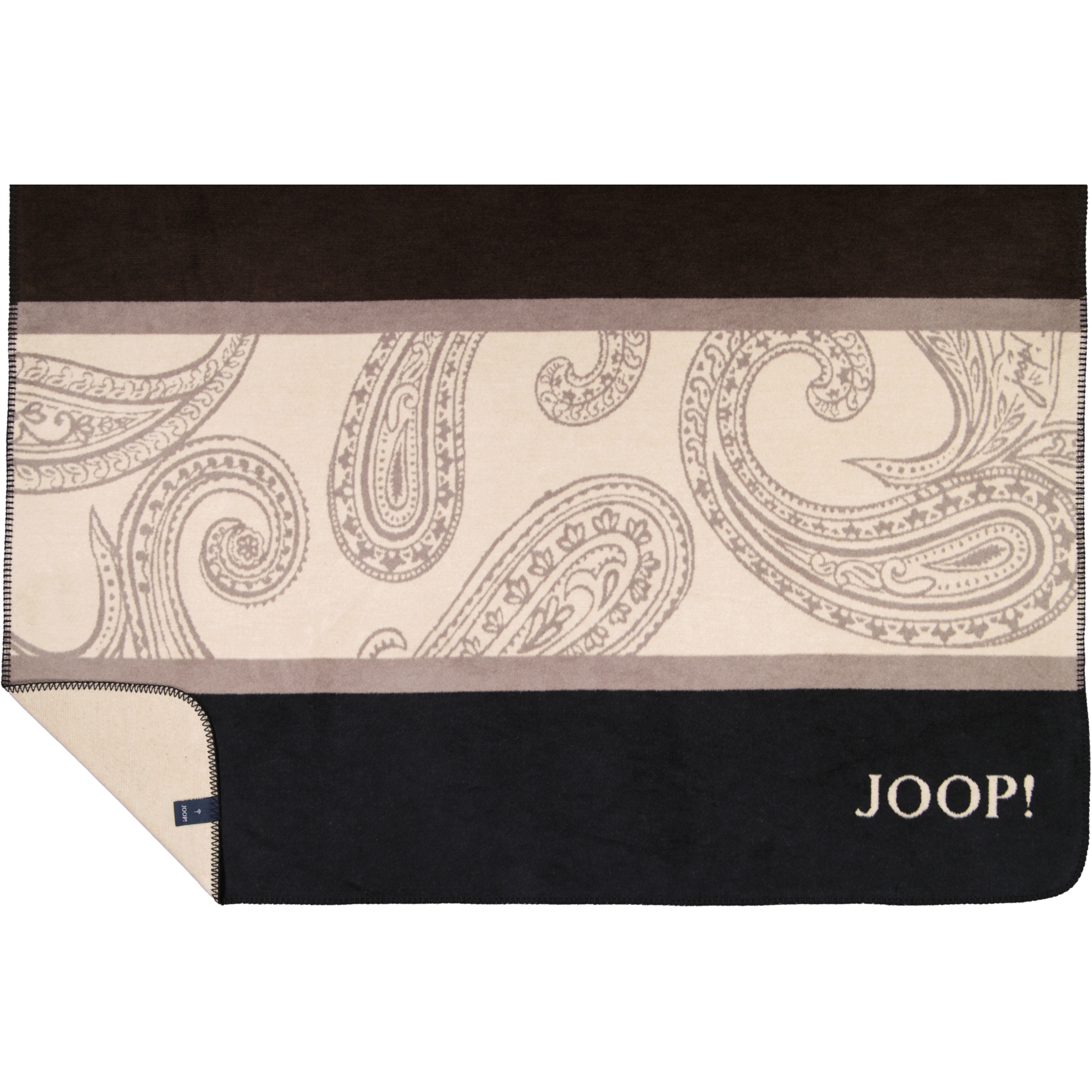 JOOP! Wohndecken Paisley Stripes Schwarz - 150x200 cm