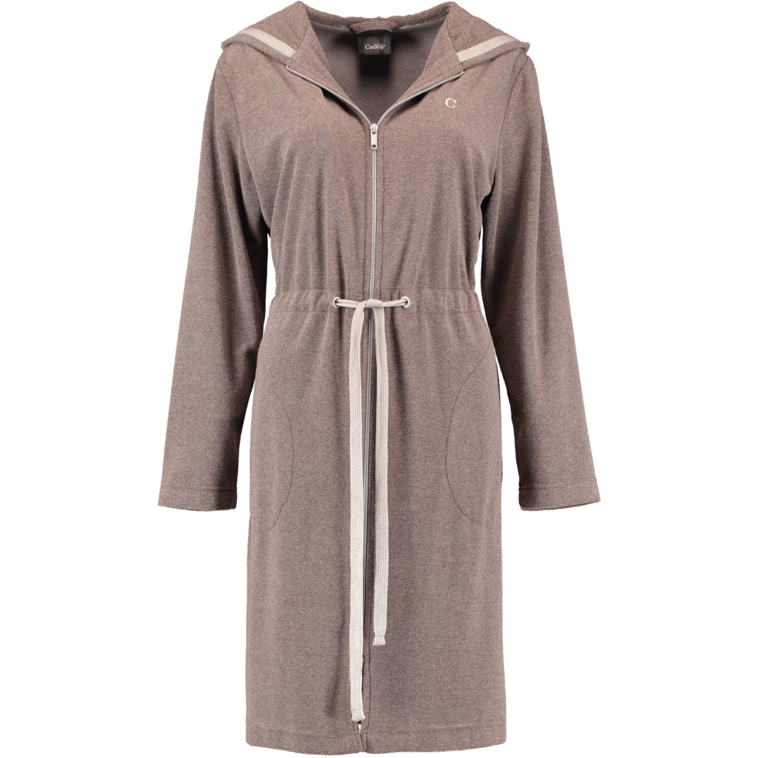 Cawö Home Bademäntel Damen Kurzmantel mit Kapuze Active 821 mocca-stein - 37