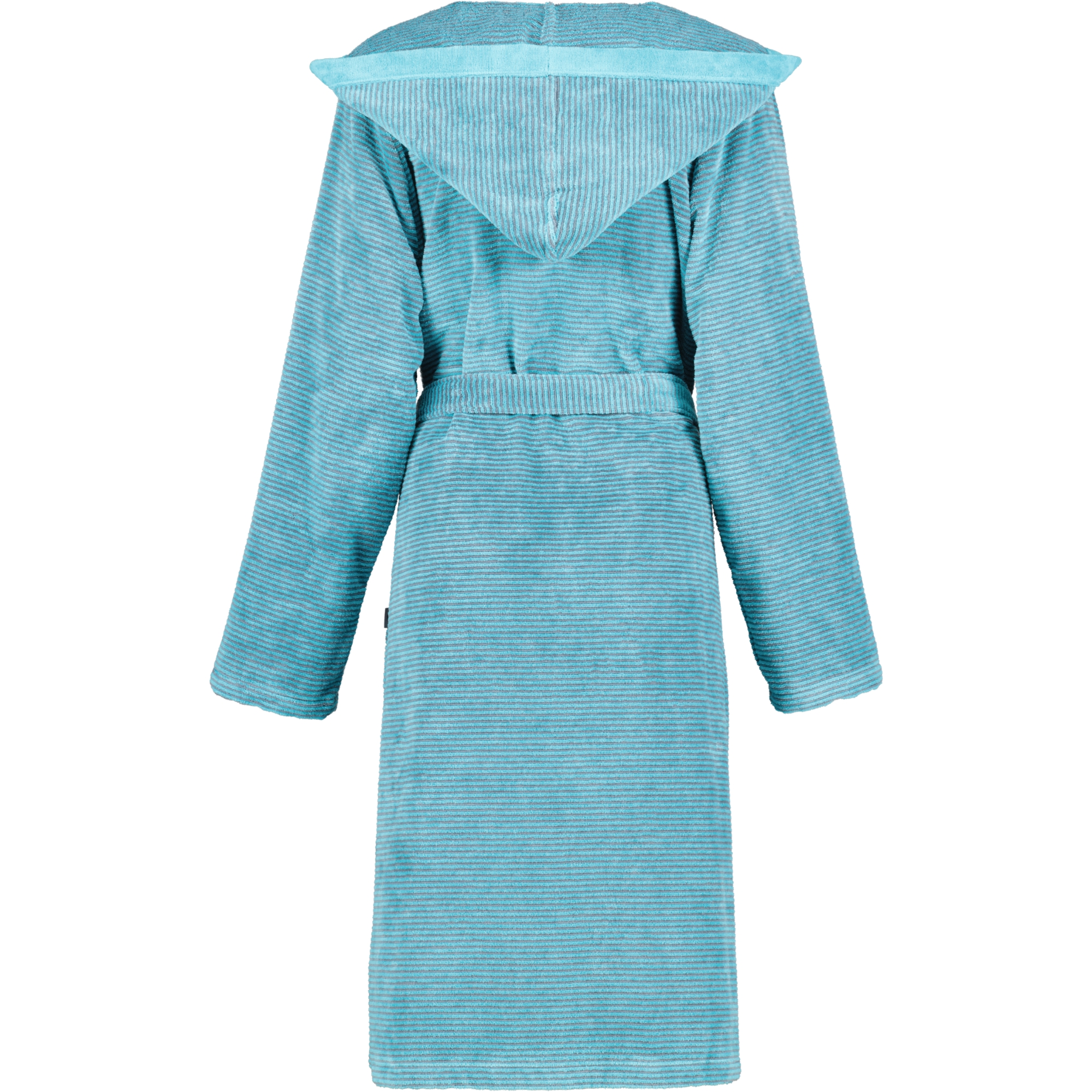 Cawö - Damen Bademantel Two-Tone Kapuze 6425 - Farbe: türkis - 47 - M