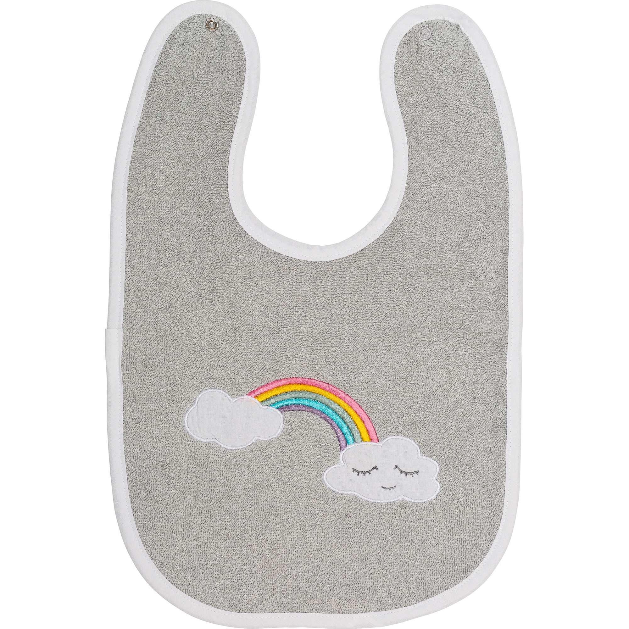 Smithy Wolkenweich Regenbogen - Lätzchen 24 x 24 cm - Farbe: grau (1805064)