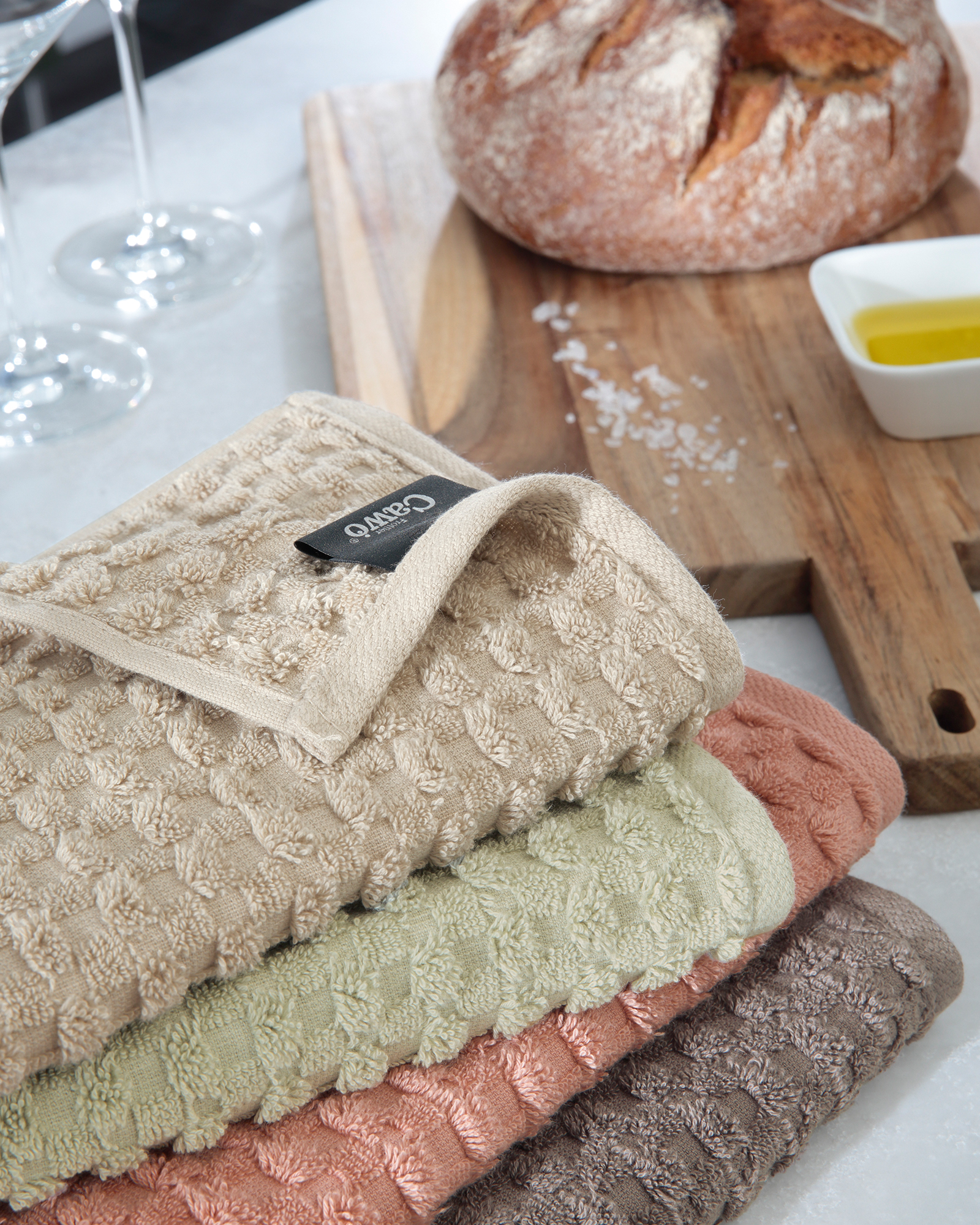 Cawö Cuisine Pro Uni 520 - Küchenhandtuch 50x50 cm - Farbe: travertin - 366