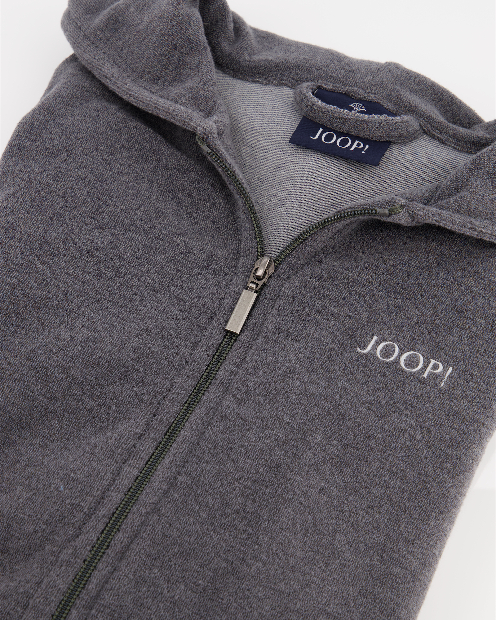 JOOP Active Damen Bademantel Kapuze kurz 1659 - Farbe: Anthrazit - 77 - M