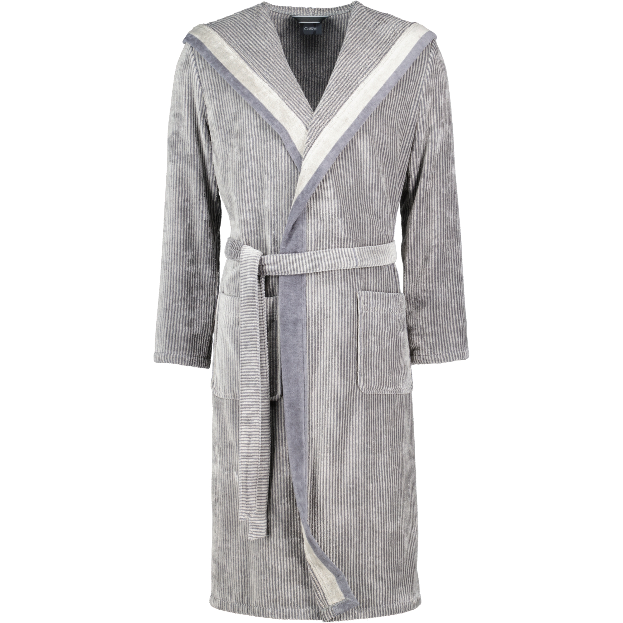 Cawö - Herren Bademantel Kapuze 5841 - Farbe: stein - 37 - M