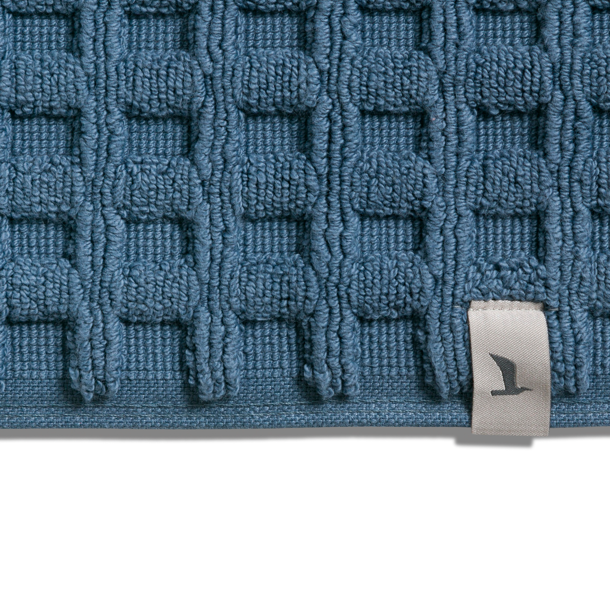 Möve Badematten Piquee steel blue - 847 - 60x100 cm