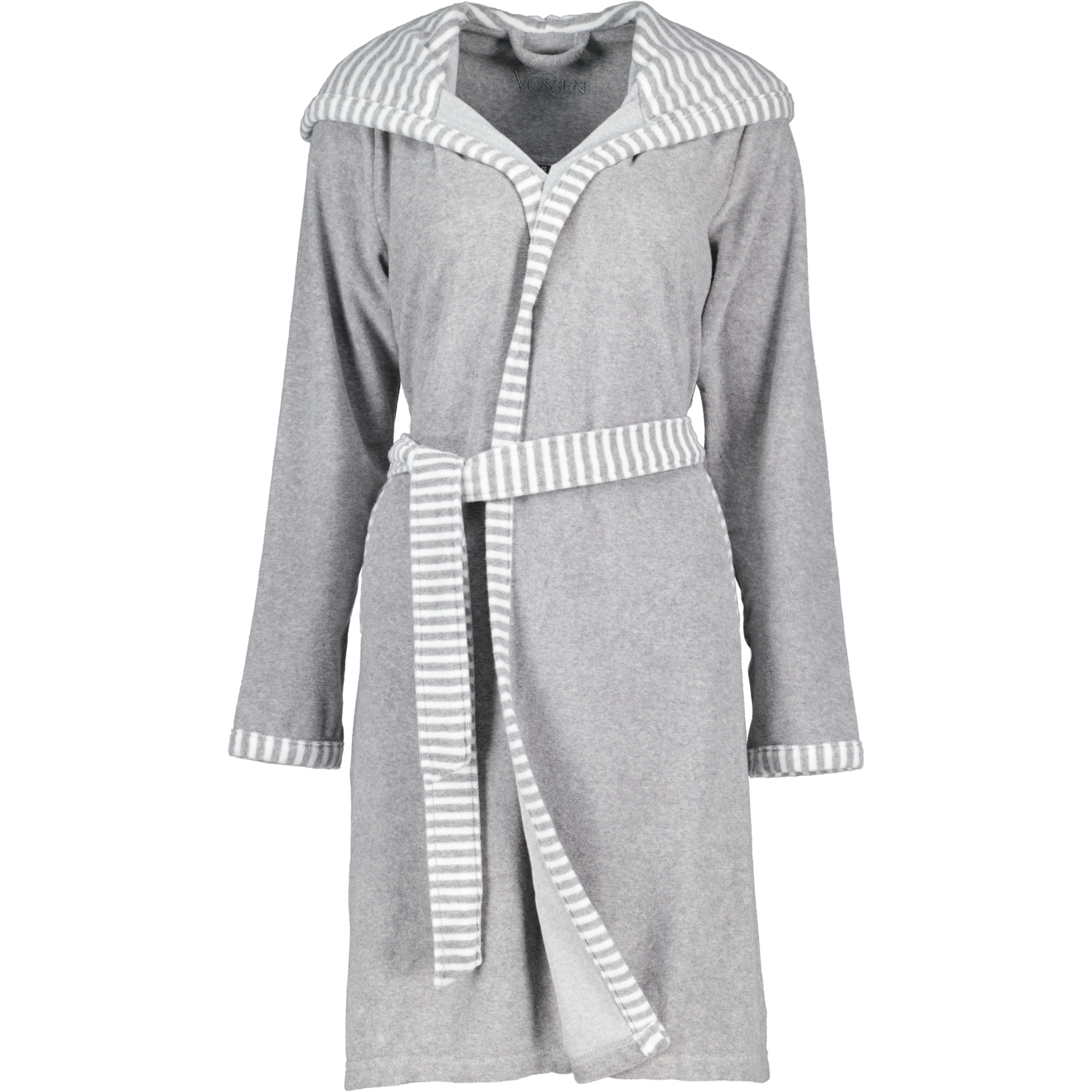 Vossen Bademäntel Damen Kurzmantel mit Kapuze Juno grau melange - 7380