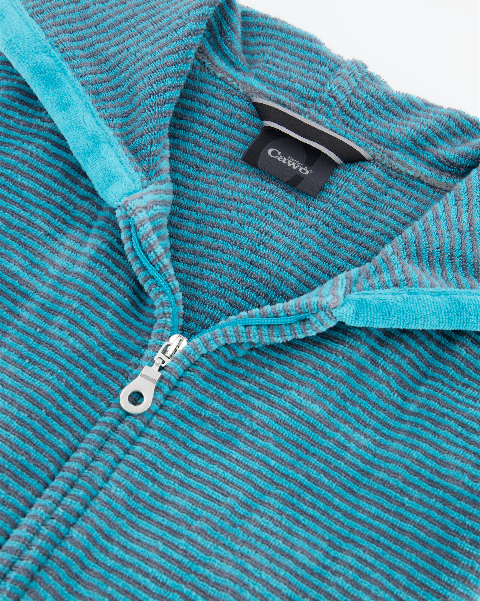 Cawö Bademäntel Damen Kapuze Two-Tone 6432 türkis - 47